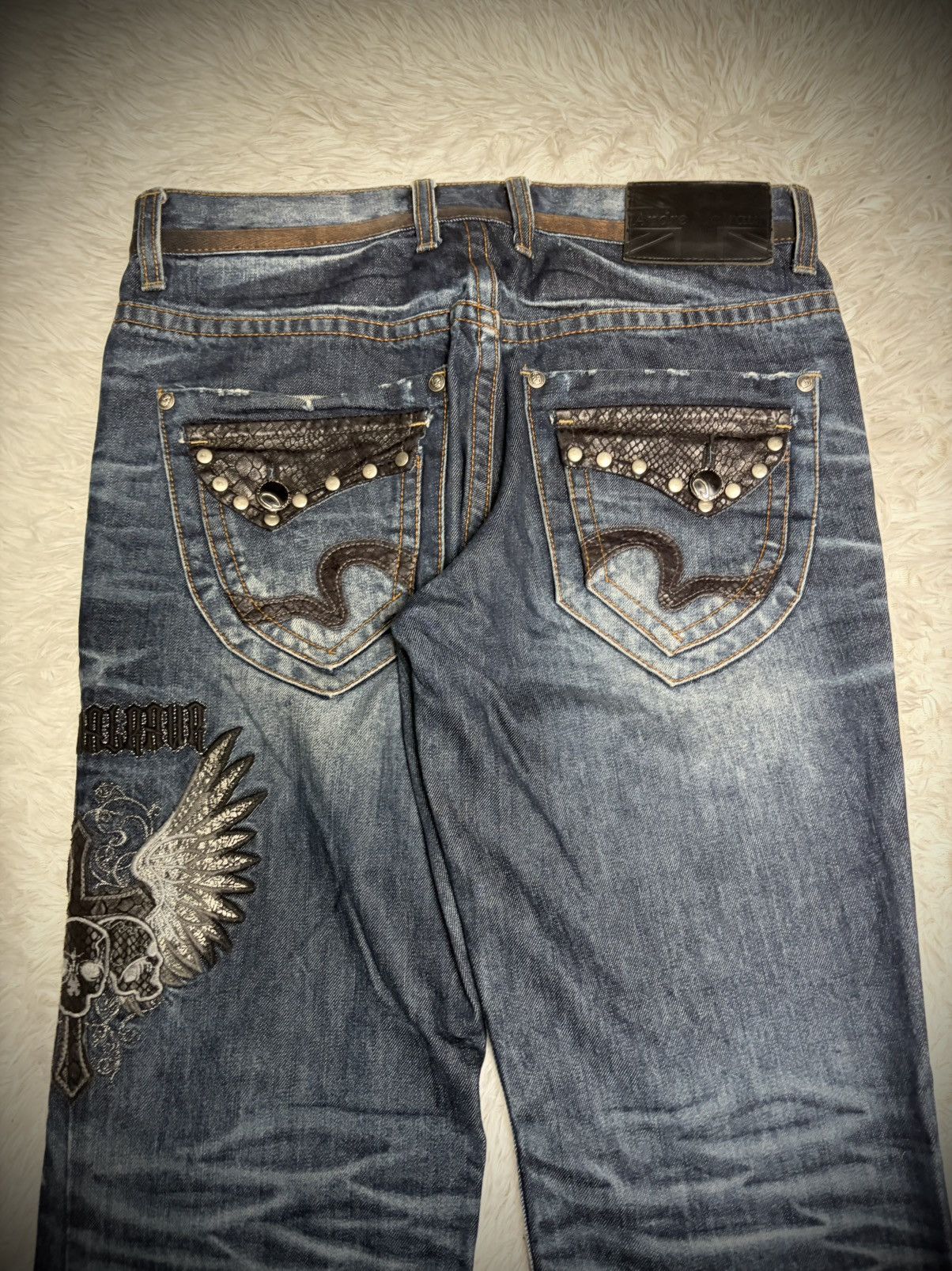 Japanese Brand Rare Andre Malraur snake mudwash jeans Size US 32 / EU 48 - 2 Thumbnail