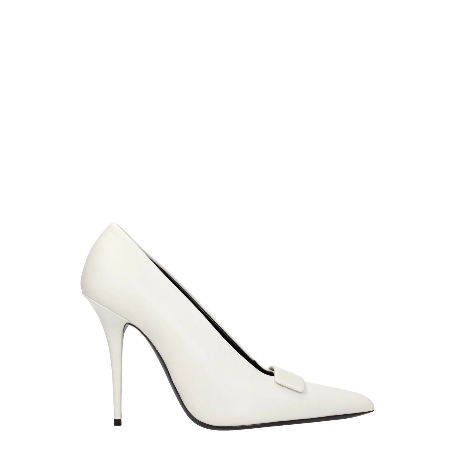 Saint Laurent Paris ob1o1e1124 Leather Pumps in White Size US 7.5 / IT 37.5 - 1 Thumbnail