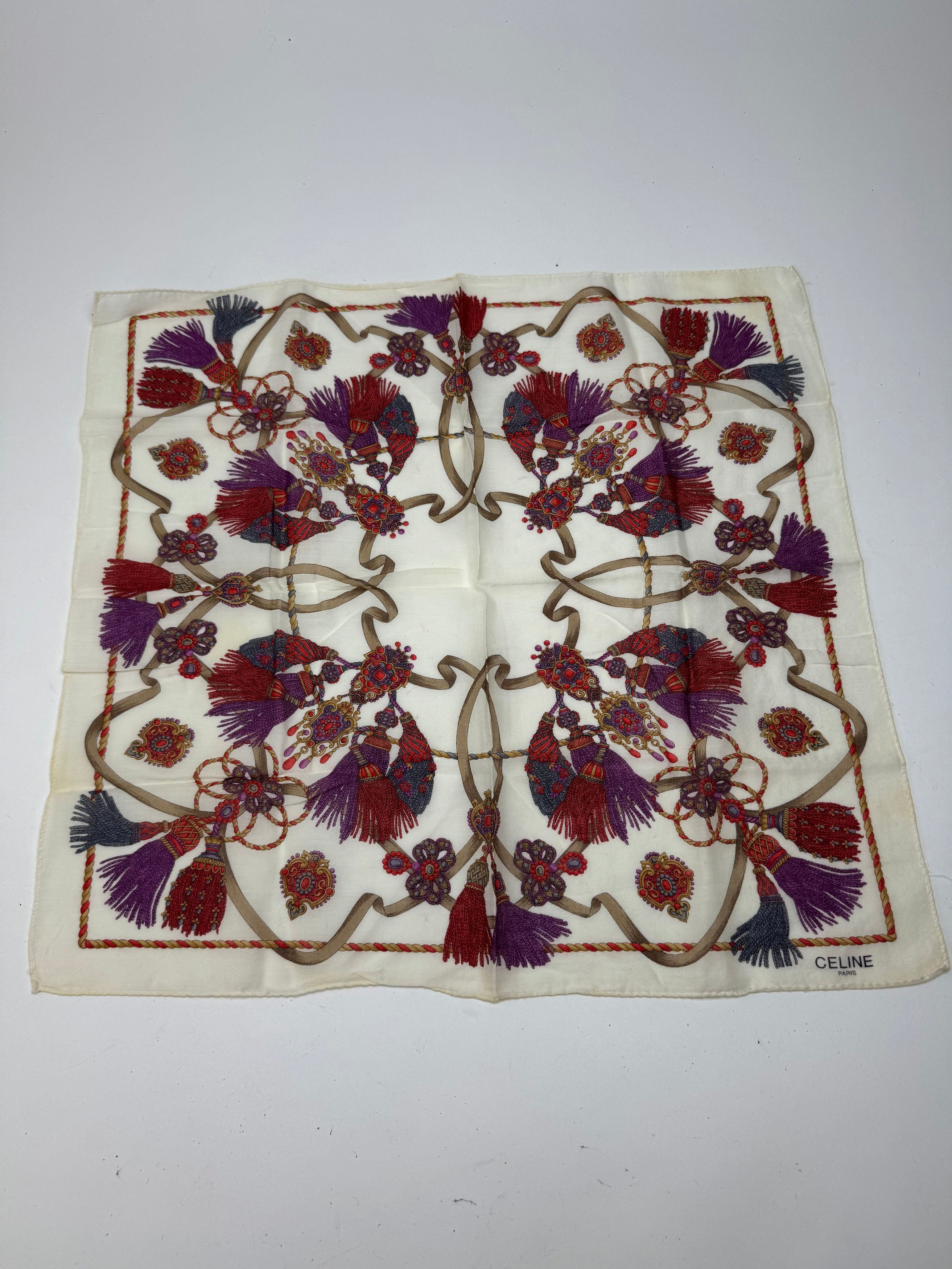 Celine Vintage scarf white red Size ONE SIZE - 1 Thumbnail