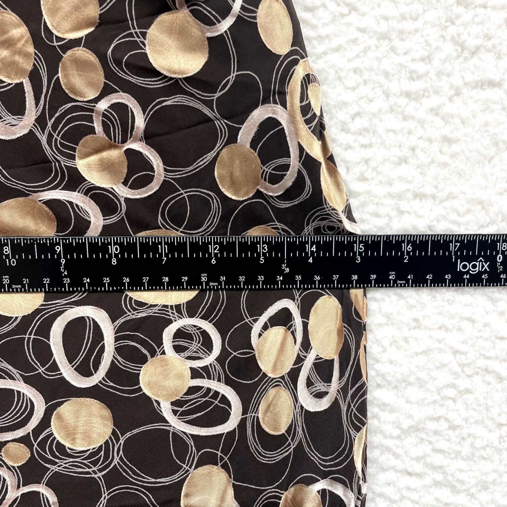 Vintage Y2K Vintage Silk Midi Dress 8 Medium Brown Pattern Beaded Boho Mod Cottagecore CC Women's Petite 8 Brown Bohemian Silk Midi Dress"} Size M / US 6-8 / IT 42-44 - 5 Thumbnail