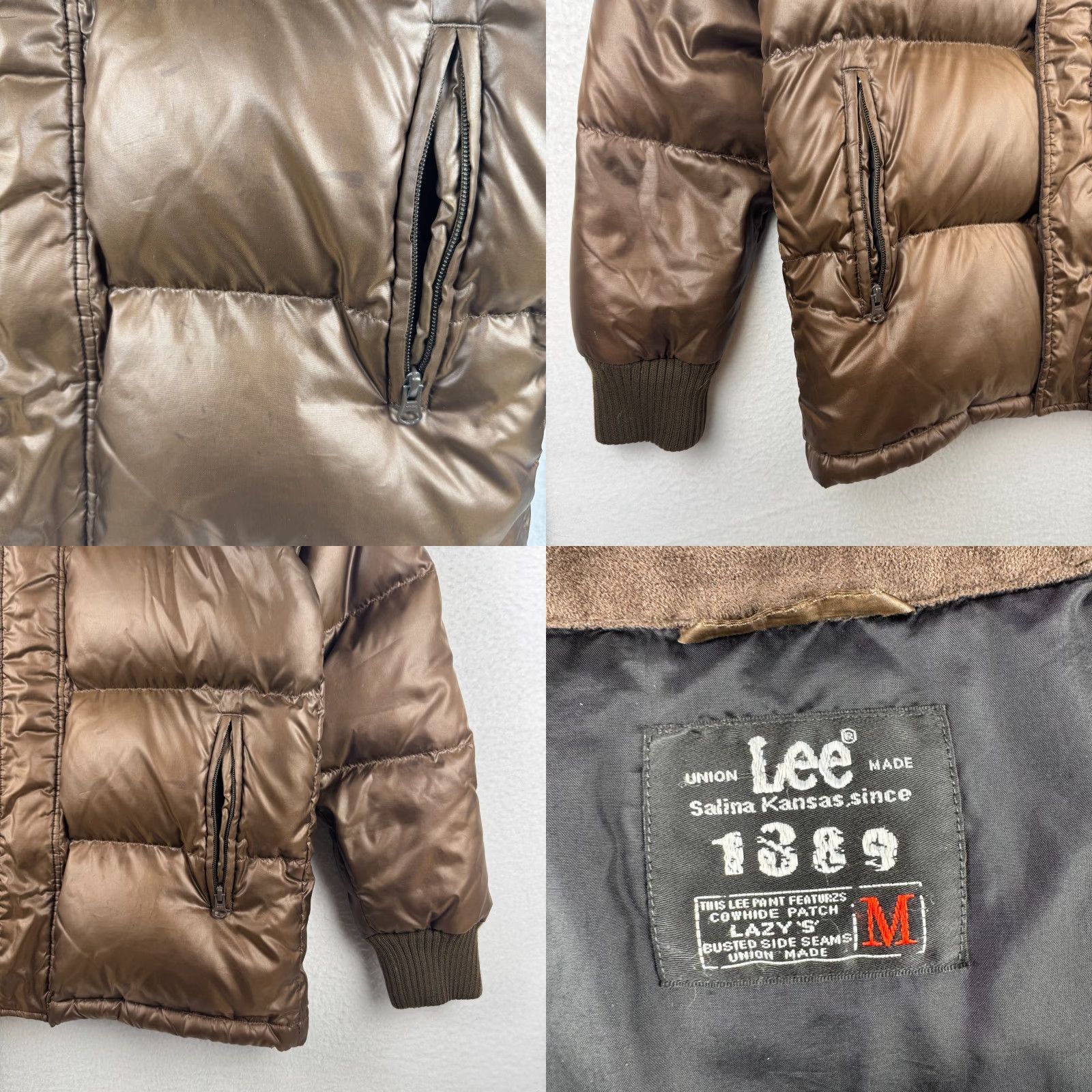 Lee VINTAGE Lee Union Made Medium Brown Down Filled Puffer Jacket Coat 90s Y2K M Brown Down Puffer 1990s Mens? Womens? Wait. Size US M / EU 48-50 / 2 - 8 Thumbnail