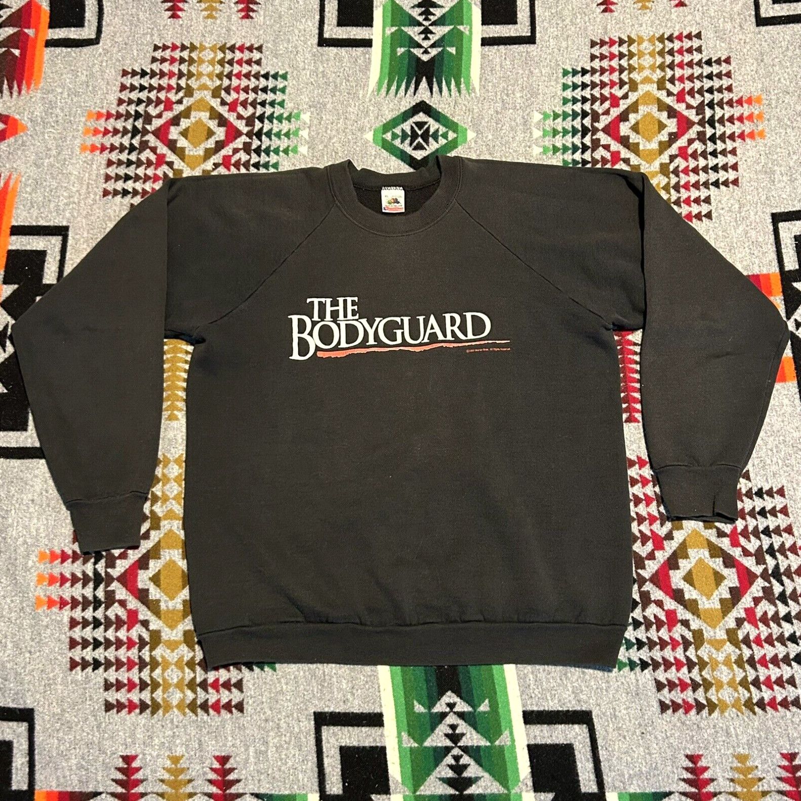 image of Fruit Of The Loom Vintage 90's The Bodyguard 1992 Warner Bros Sweatshirt Crewneck Whitney Houston i