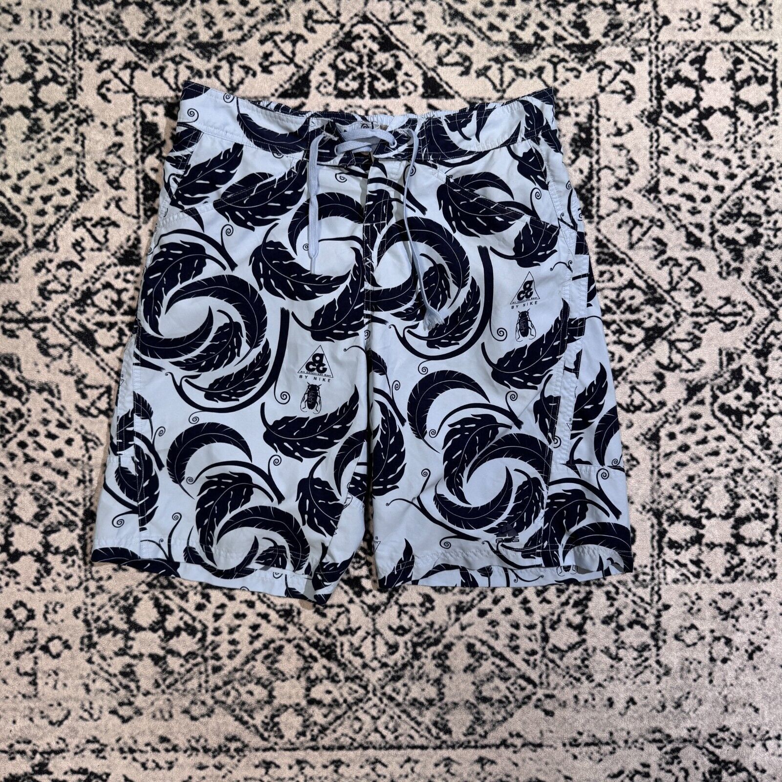Nike ACG × Vintage Vintage Nike ACG Blue Polyester Shorts Size L Hiking Size US 35 - 1 Thumbnail