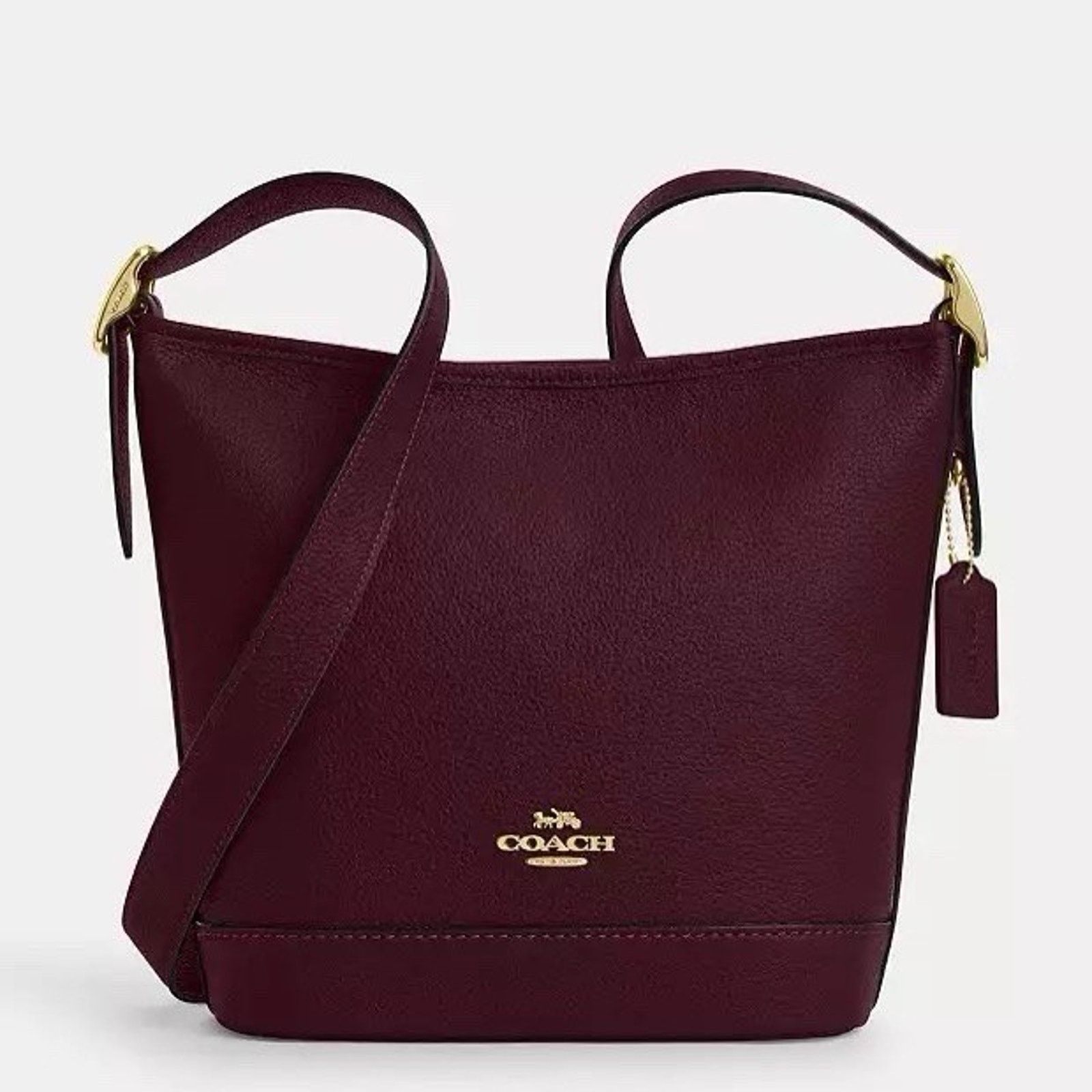 Coach NWT COACH Jude Duffle bag Leather CBH18 Dark Wine Size ONE SIZE - 6 Thumbnail