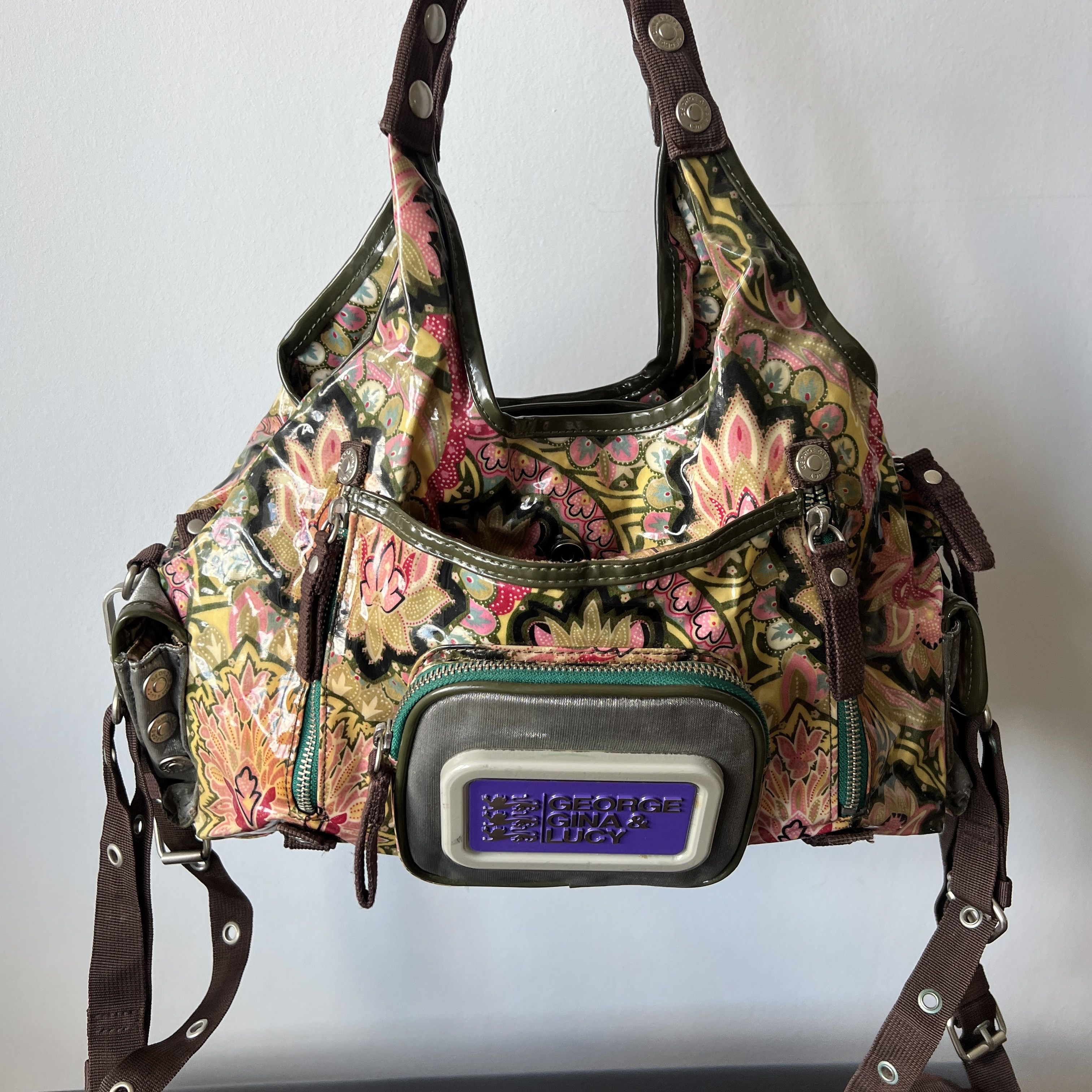 George Gina & Lucy Vintage GEORGE GINA & LUCY WAHUNA HAI Vinyl 2005 Floral Bag Size ONE SIZE - 3 Thumbnail