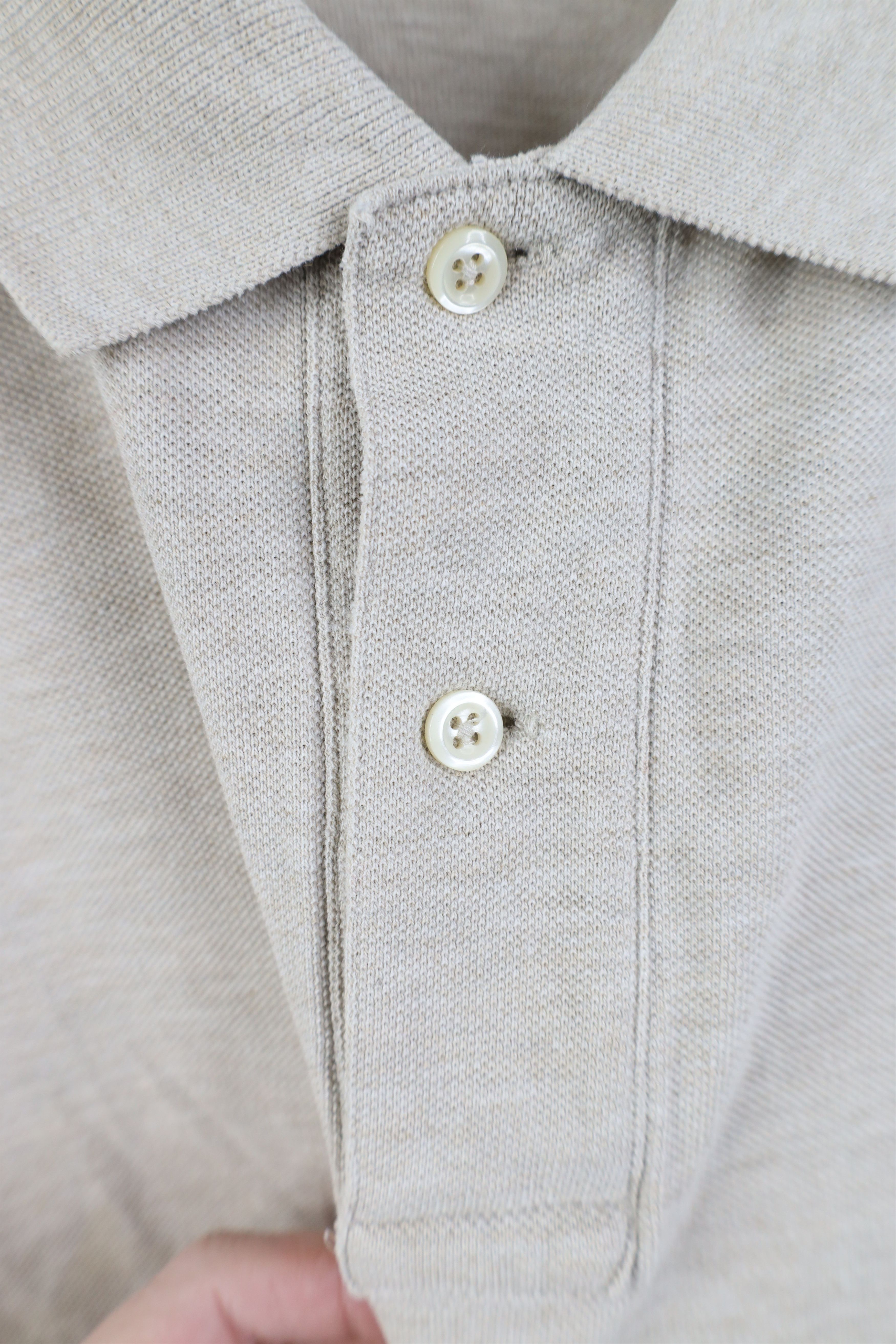 Ralph Lauren Vinage 90s Ralph Lauren Knit Collared Golf Polo Shirt Beige Size US XL / EU 56 / 4 - 5 Thumbnail
