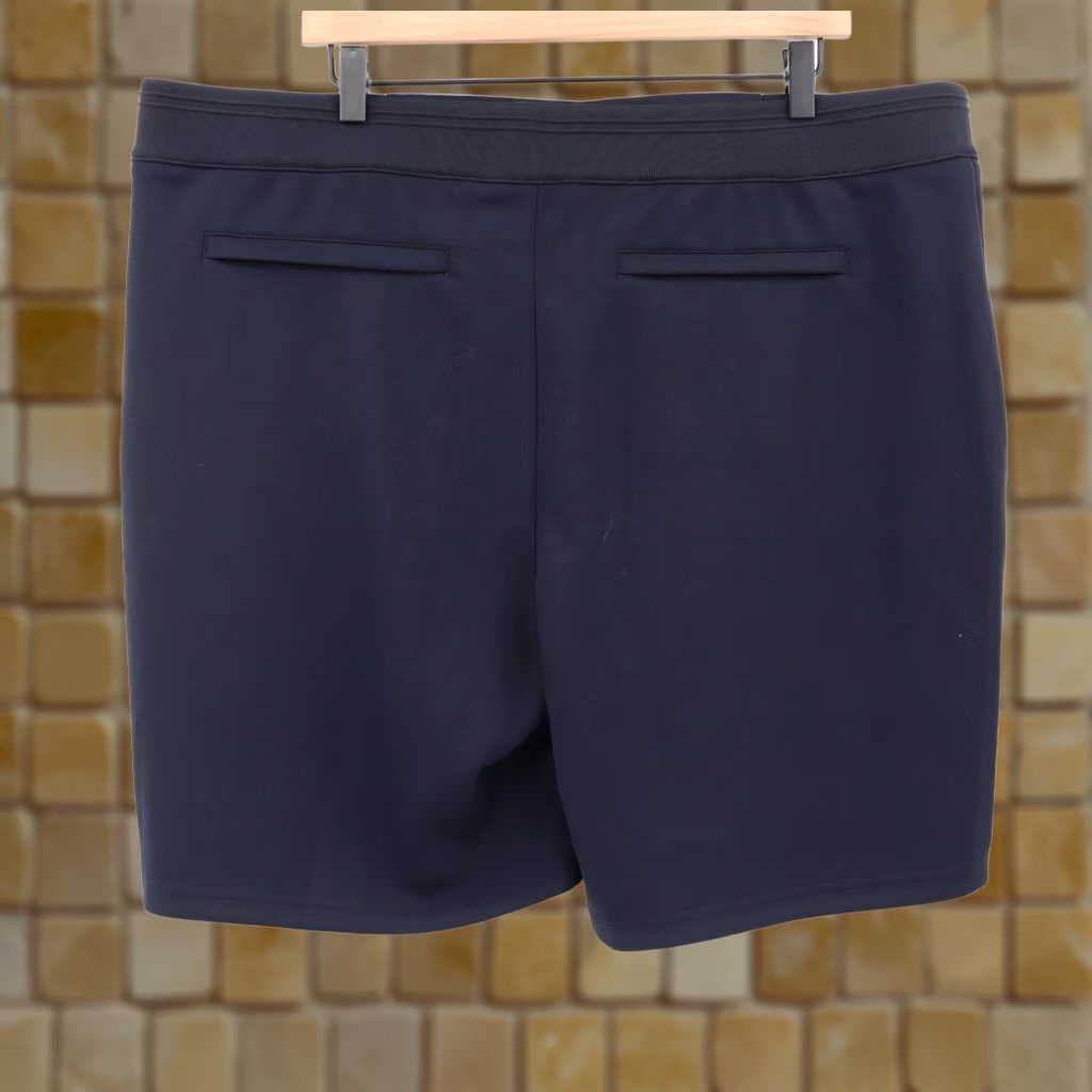 BUGATCHI BUGATCHI Men's Shorts Navy 2XL New With Tags Elastic Waist Inseam 8" Microfiber Polyester Spandex Rayon Chino Casual Travel Size US 39 - 1 Thumbnail