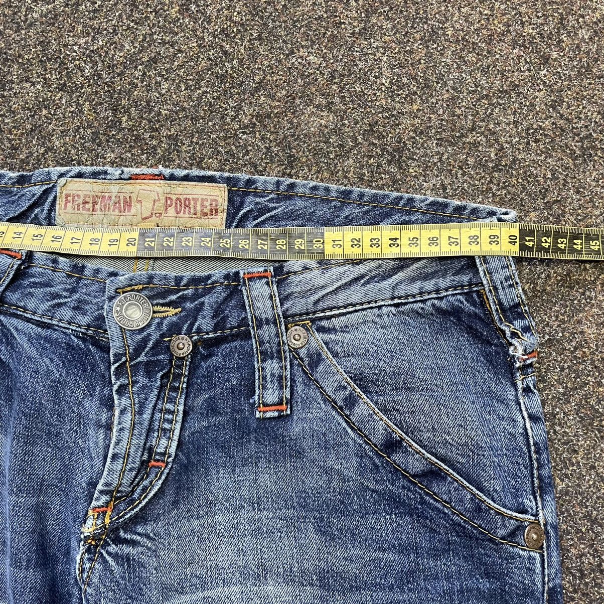 Vintage Y2K Baggy Wide Leg Distressed Bootcut Jeans Thrashed Blue Size 34" / US 12 / IT 48 - 6 Thumbnail