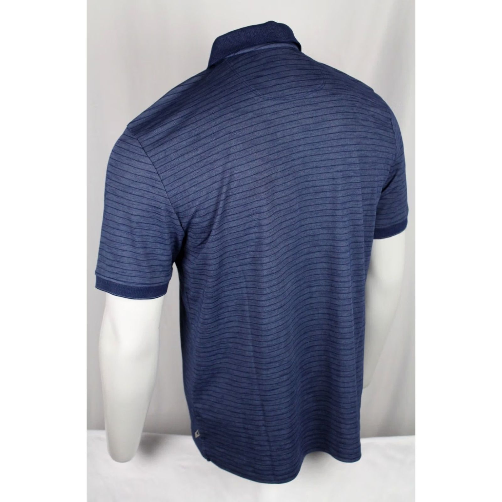 Tommy Bahama Tommy Bahama Men's Striped Polo Short Sleeve Shirt Island Navy Blue ST226446RS Size US S / EU 44-46 / 1 - 2 Thumbnail