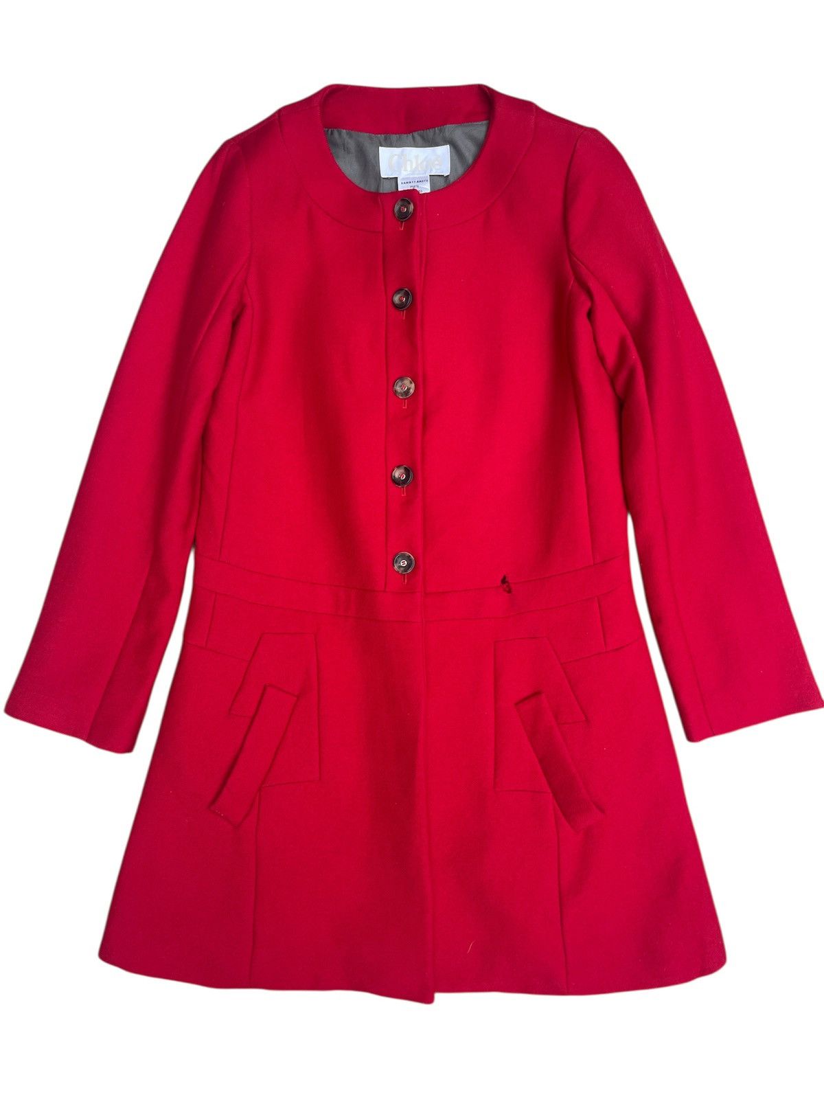Chloe Chloé Designer Coat – 100% Wool Outer, Cotton-Silk Lining Size S / US 4 / IT 40 - 1 Thumbnail