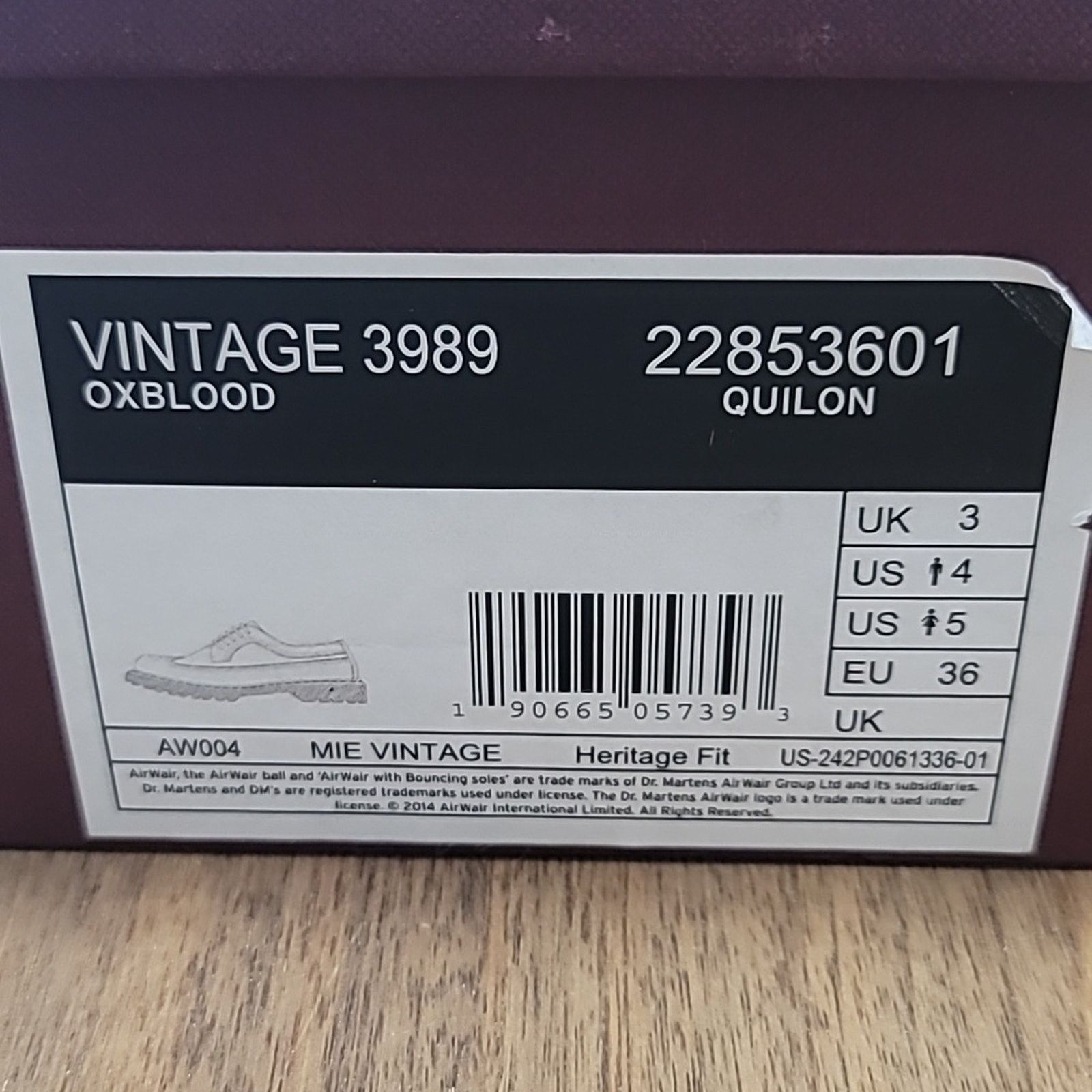 Dr. Martens NIB Dr. Martens Vintage 3989 Oxblood Oxfords Size US 5 / IT 35 - 8 Thumbnail