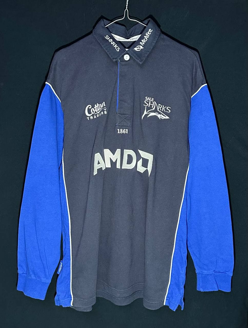 Cotton Traders × Vintage Cotton Traders Sale Sharks LongSleeve Rugby Polo Shirt 2000s Size US XL / EU 56 / 4 - 1 Thumbnail