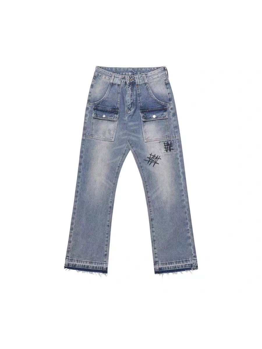 Japanese Brand × Jean High street washed distressed casual bootcut jeans Size US 34 / EU 50 - 1 Thumbnail
