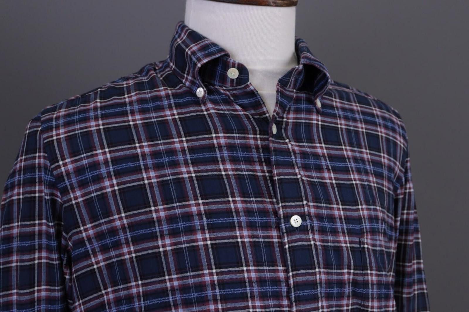 Designer Giampaolo Archivio Check Flannel Shirt Size 43 / 17 Size US M / EU 48-50 / 2 - 7 Thumbnail