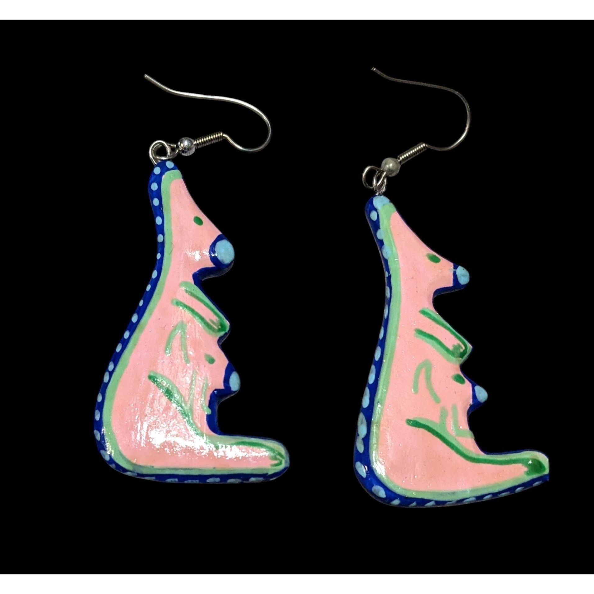 Other Vintage 90s Hand Painted Australian Kangaroo Earrings Size ONE SIZE - 2 Thumbnail