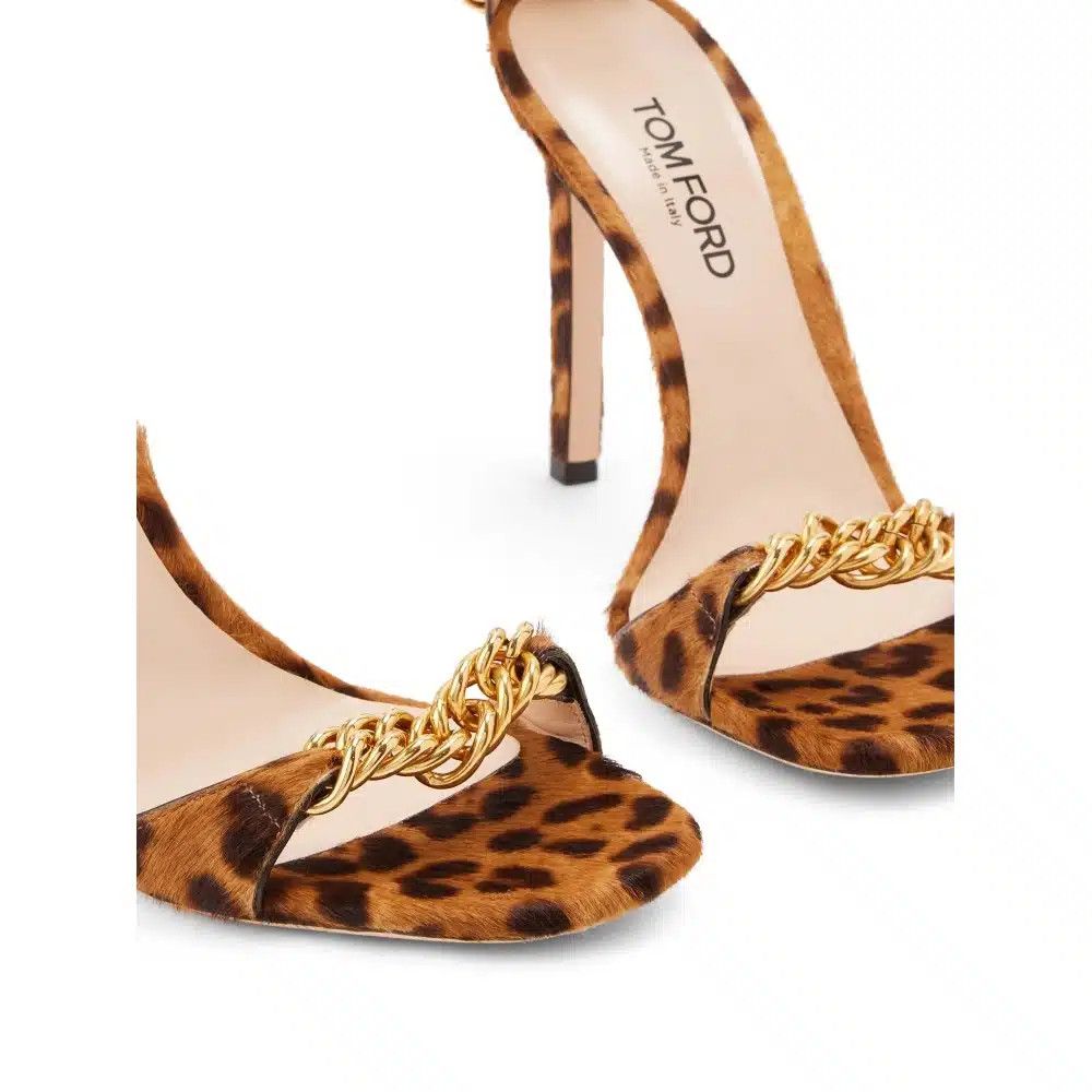 Tom Ford o1loc1c0326 W3341 Zenith Leopard Print Hi Heel Sandals Brown Size US 8 / IT 38 - 2 Thumbnail