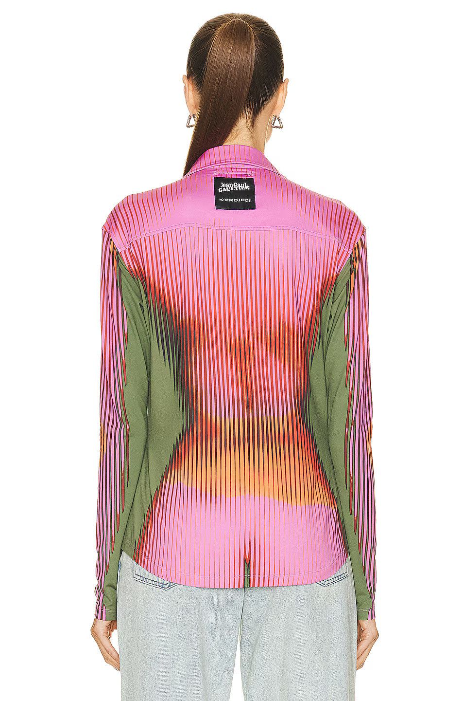 Jean Paul Gaultier × Y/Project Pink Khaki Body Morph Shirt Size S / US 4 / IT 40 - 4 Thumbnail