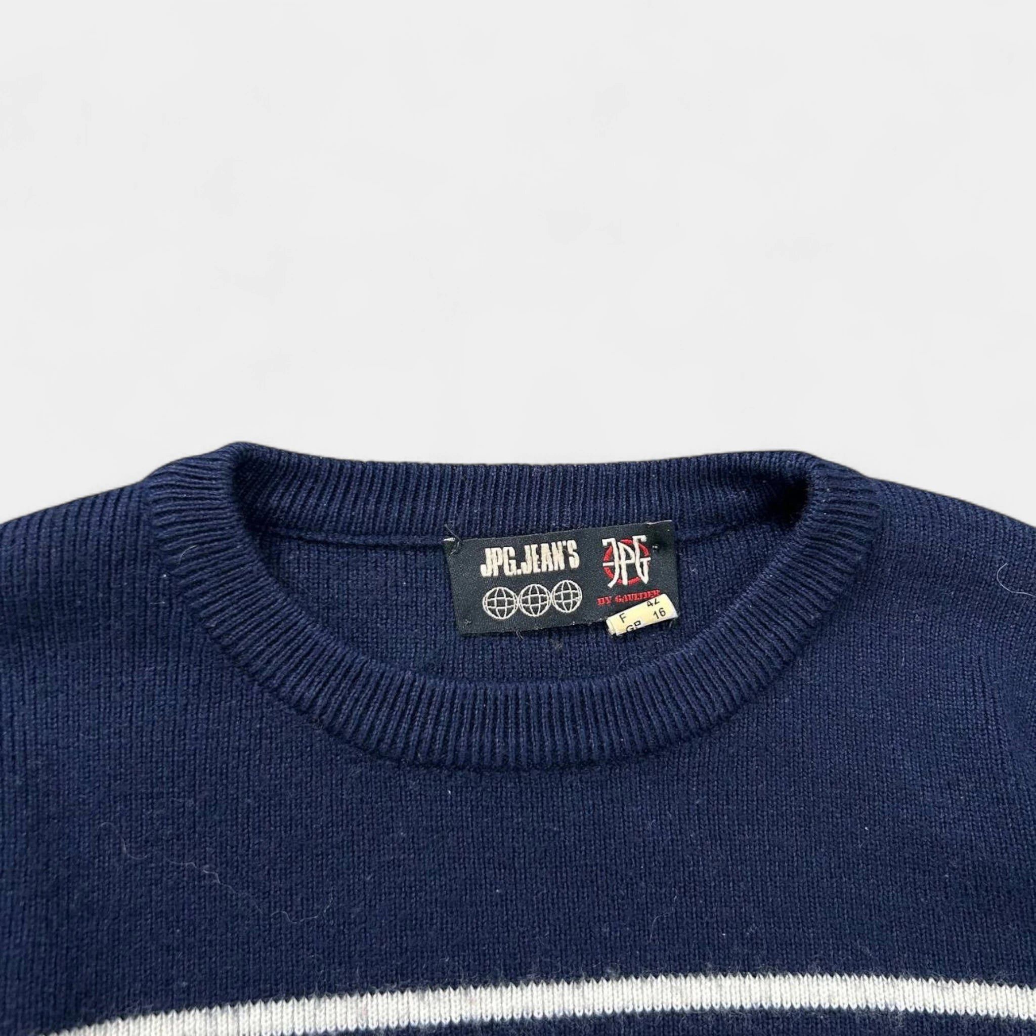 Jean Paul Gaultier Jean Paul Gaultier 1990s Classic Navy White Striped Jersey Size US S / EU 44-46 / 1 - 4 Thumbnail