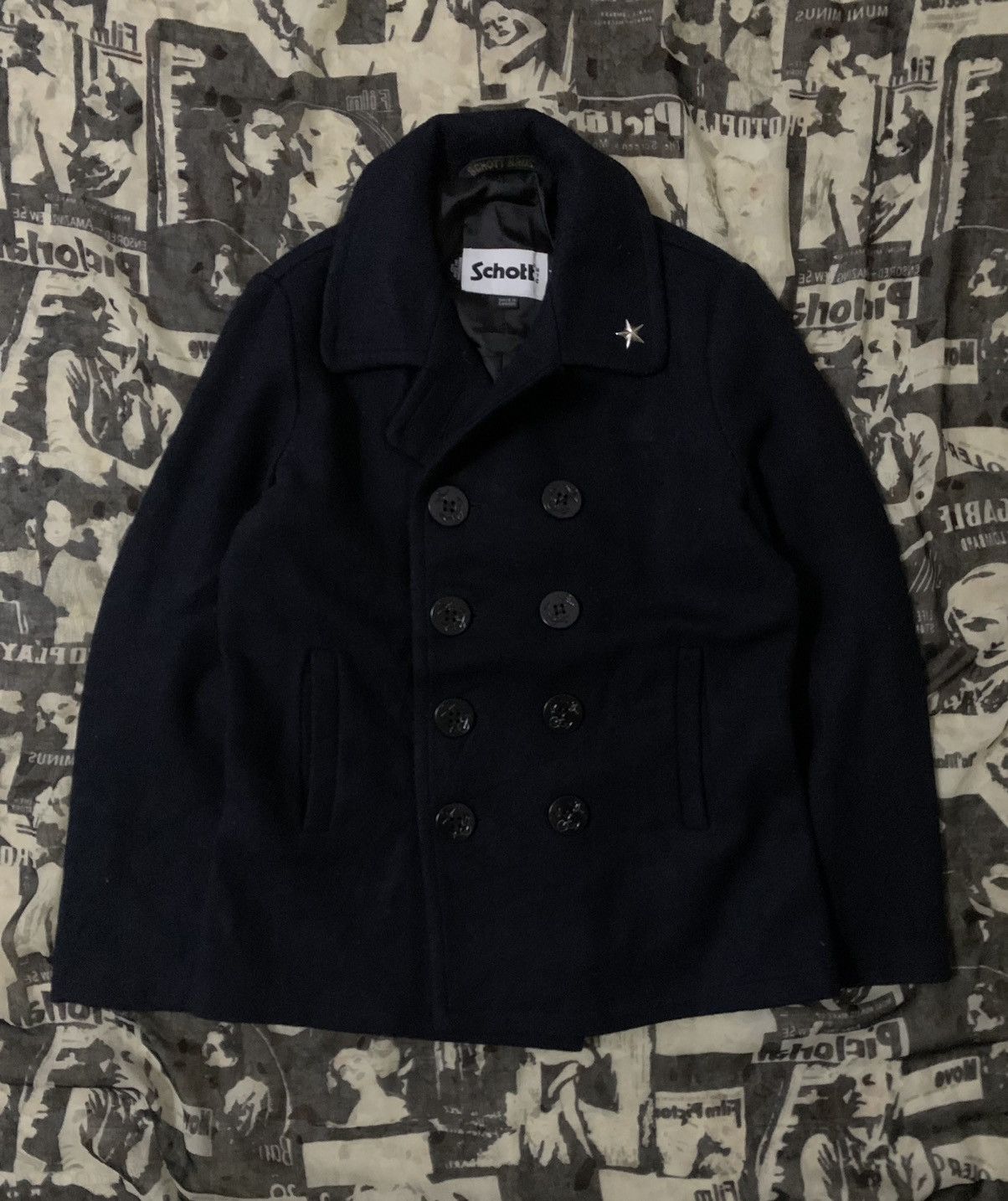 Schott 💥Schott Nyc Double-Breasted Navy Jacket Size S / US 4 / IT 40 - 4 Thumbnail
