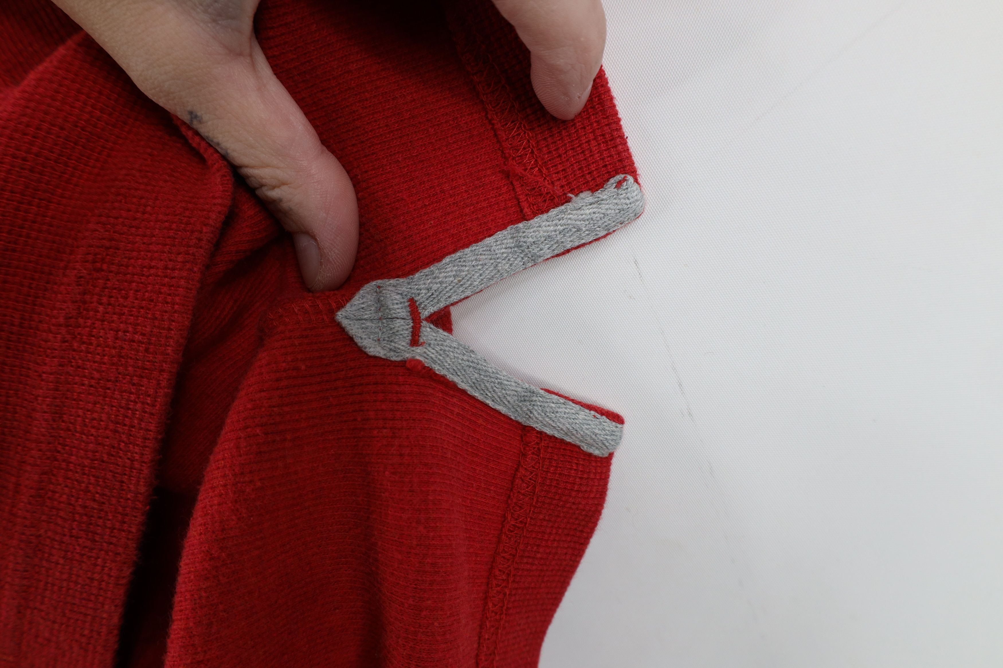 L.L. Bean Vintage LL Bean Waffle Knit Long Sleeve Henley T-Shirt Red Size US S / EU 44-46 / 1 - 12 Thumbnail