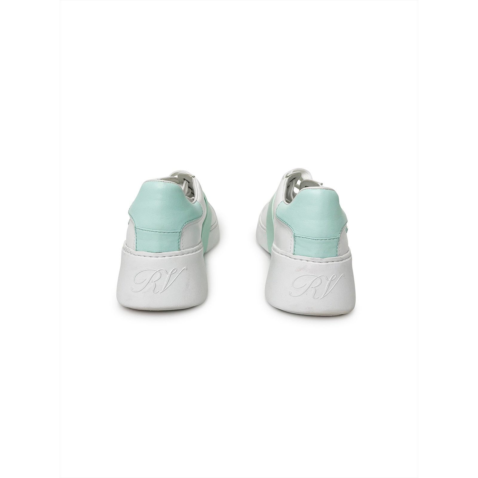 Roger Vivier White sneaker with turqiose stripe and crystal buckle Size US 10 / IT 40 - 5 Thumbnail