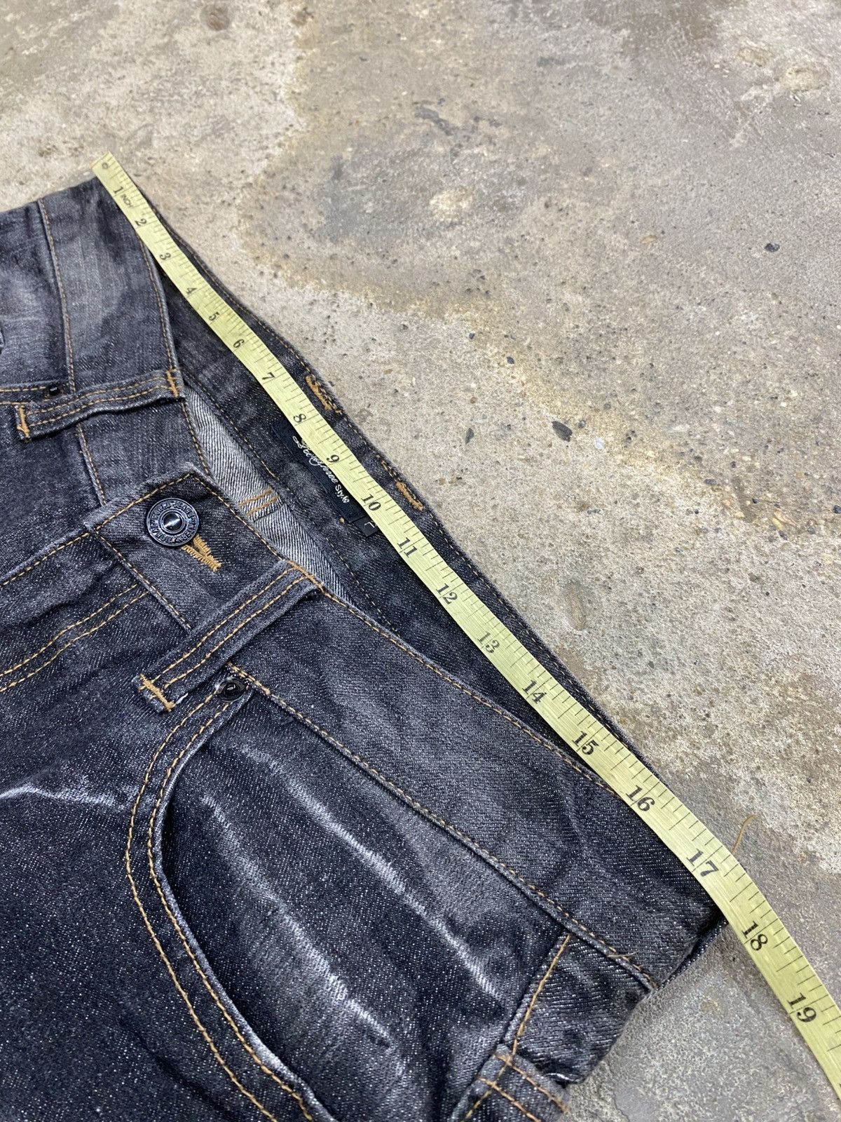 Japanese Brand Root three side laced jeans wash Size US 34 / EU 50 - 21 Thumbnail