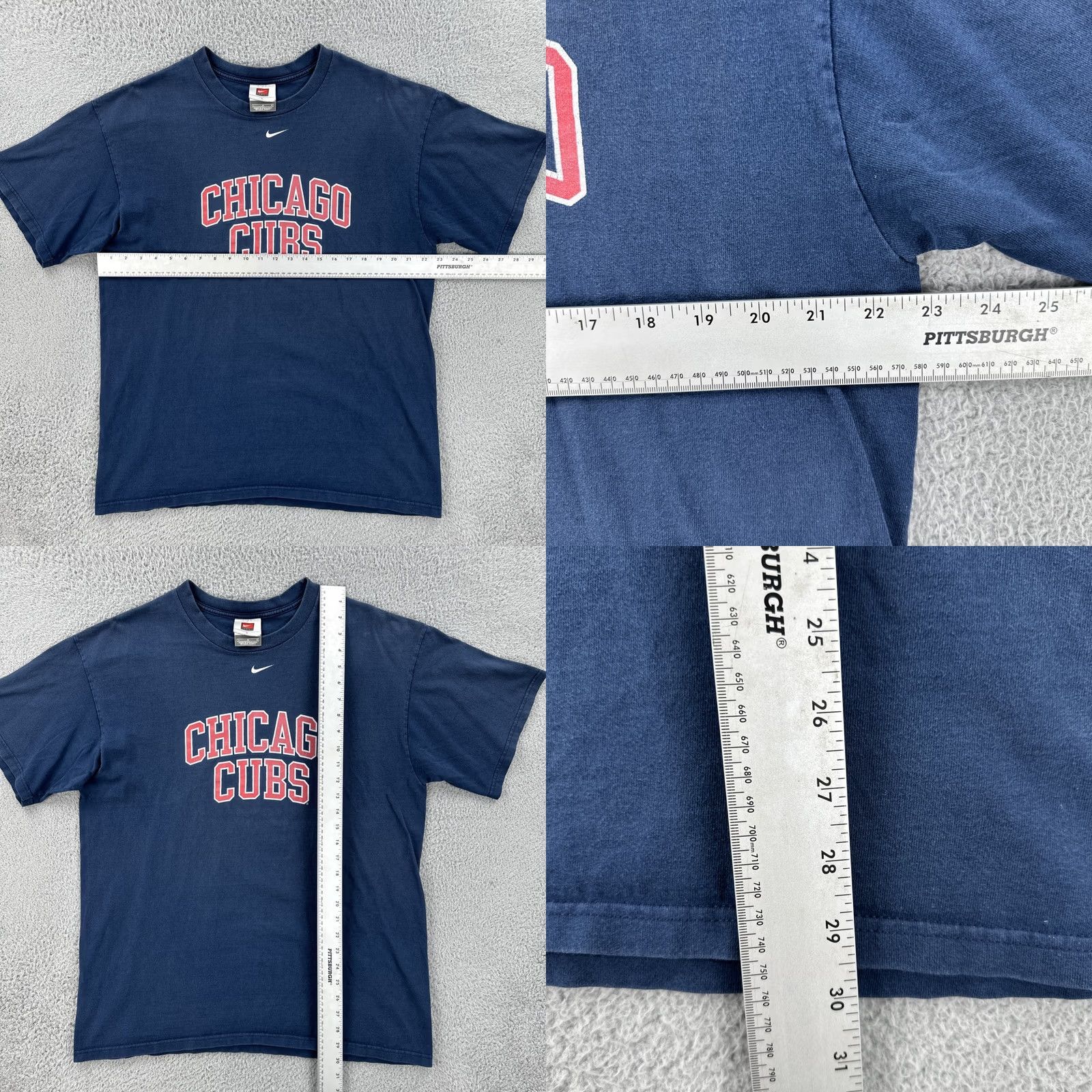 Nike VINTAGE Nike Mens Large Blue Shirt Chicago Cubs Baseball 2006 Center Swoosh Y2K Tee Size US L / EU 52-54 / 3 - 8 Thumbnail