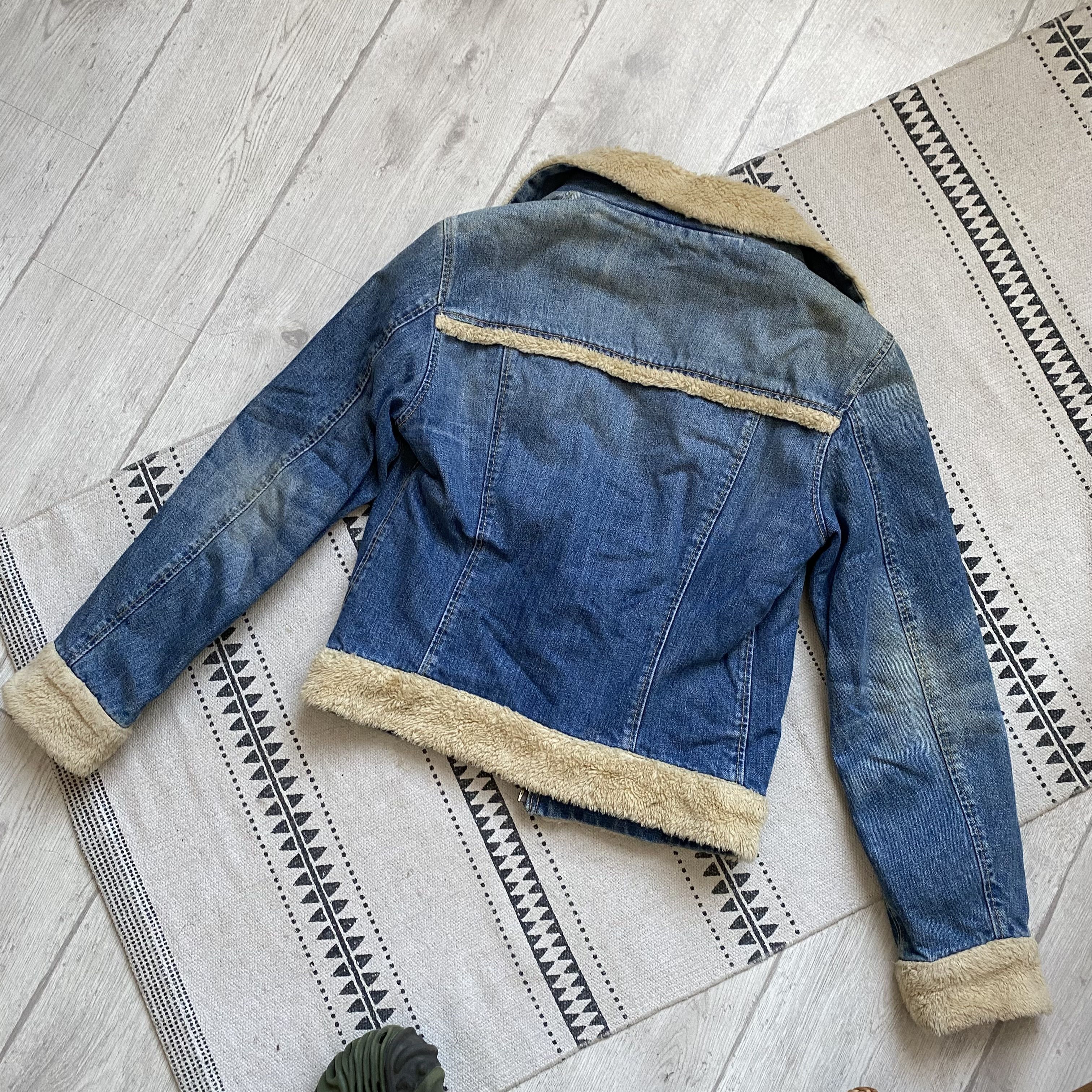If Six Was Nine Vintage Y2K LEVIS Denim Faux Fur Jacket Sherpa kapital Size S / US 4 / IT 40 - 10 Thumbnail