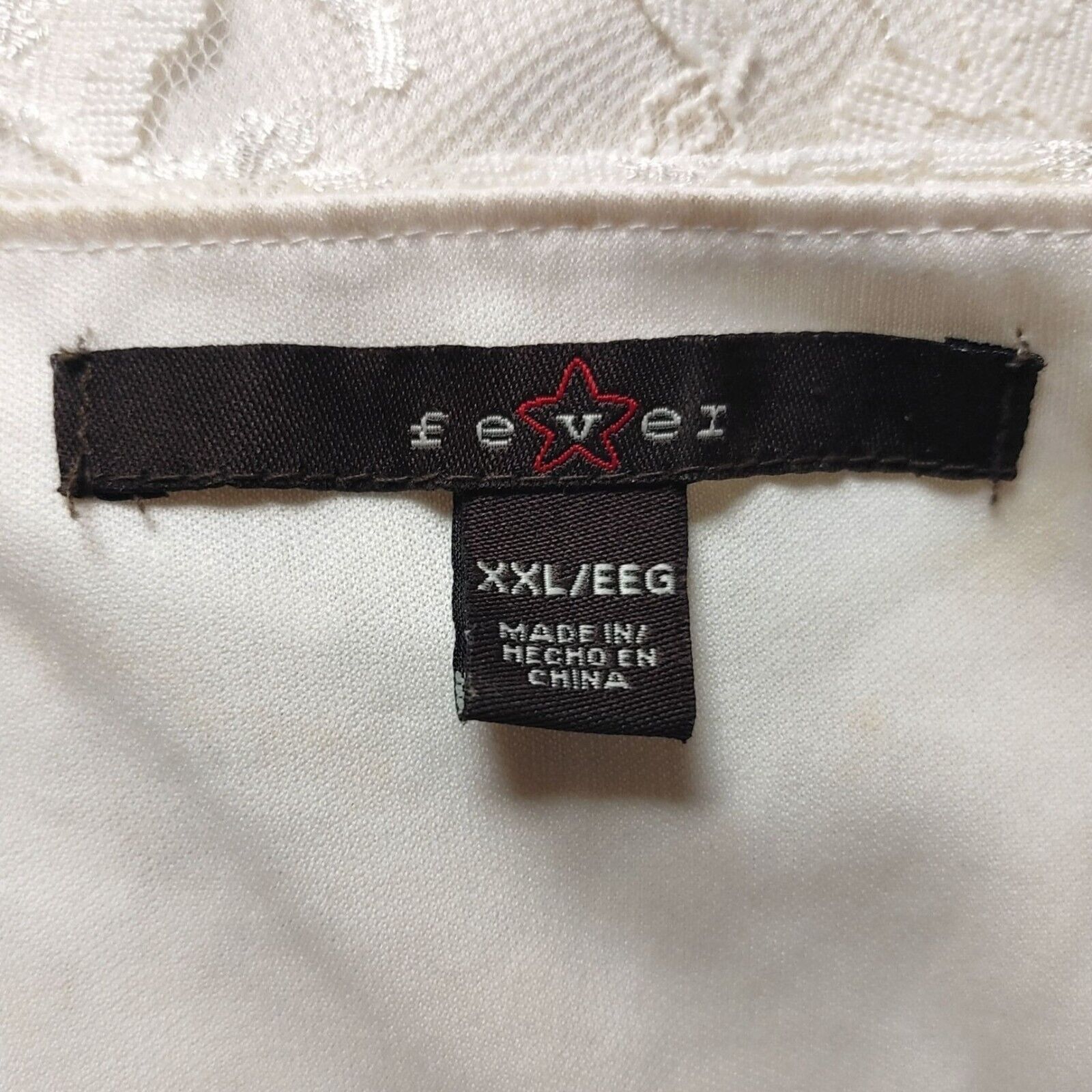 Other Star Fever Women's White Floral Lace Satin Lined Top Size XXL / US 16-18 / IT 52-54 - 3 Thumbnail