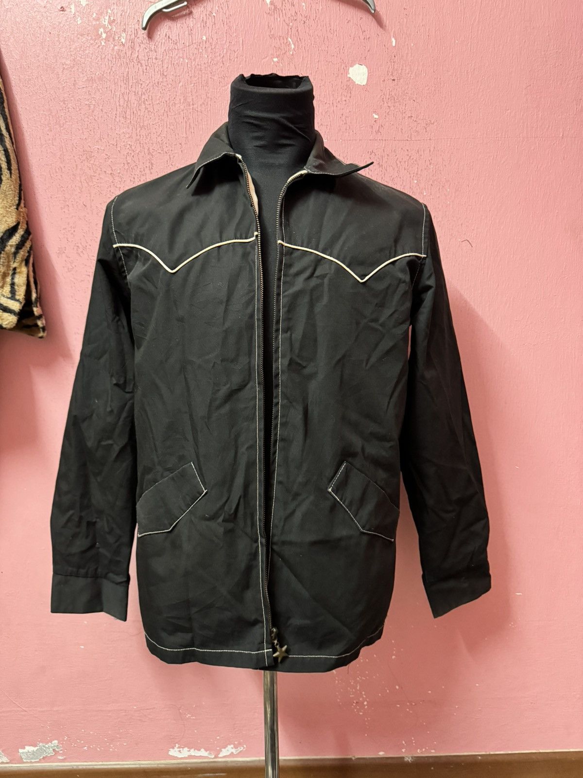 image of Vintage 50’S California Ranch Western Jacket in Black, Men's (Size Large)