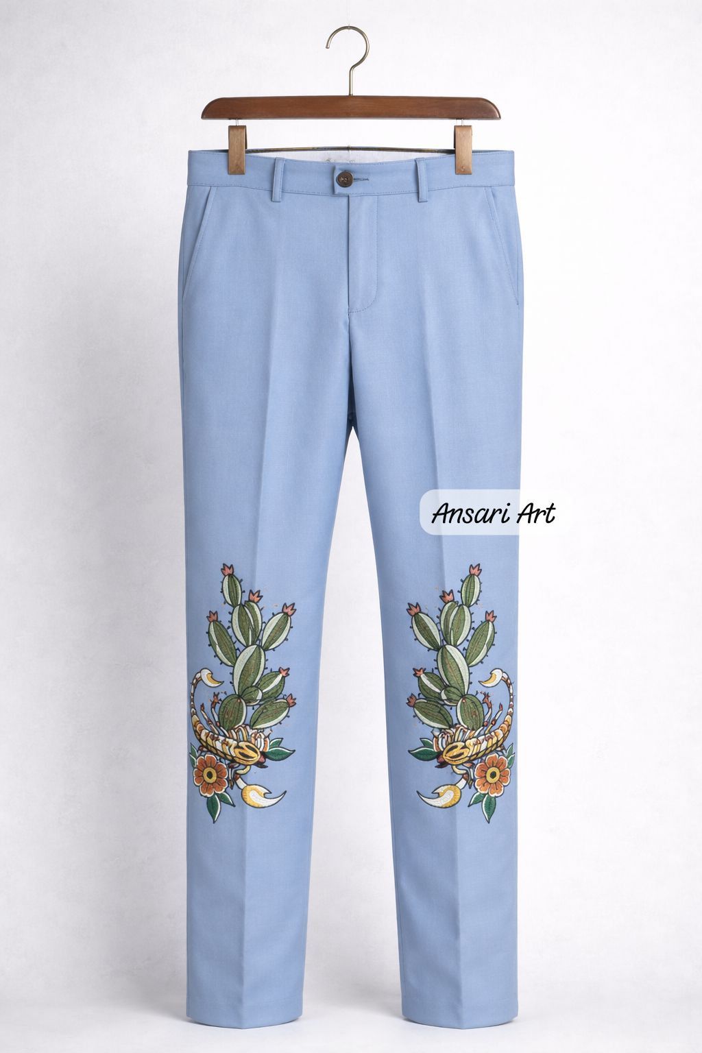 Other Men 2Pc Customized Cactus Embroidery Cocktail Parties Outfit Size 42L - 4 Thumbnail