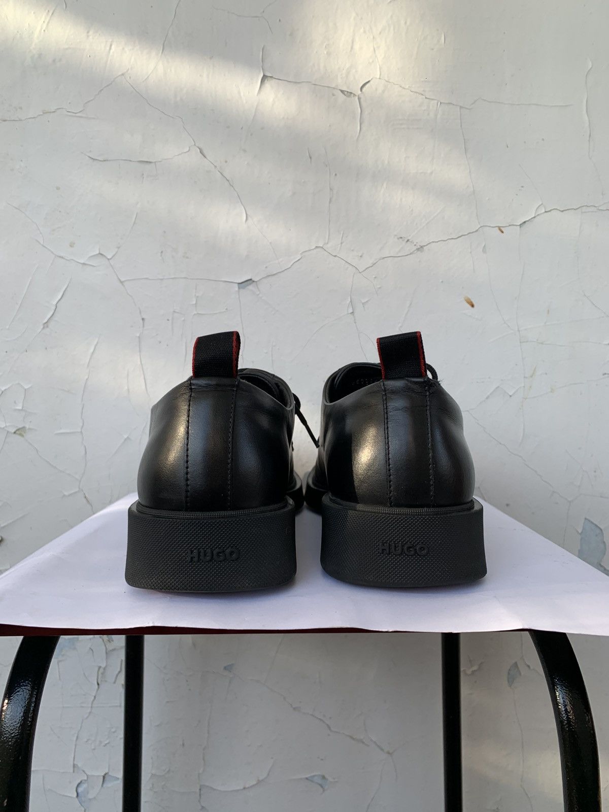 Hugo Boss 🧿leather square toe casual leather shoes black Size US 9.5 / EU 42-43 - 4 Thumbnail