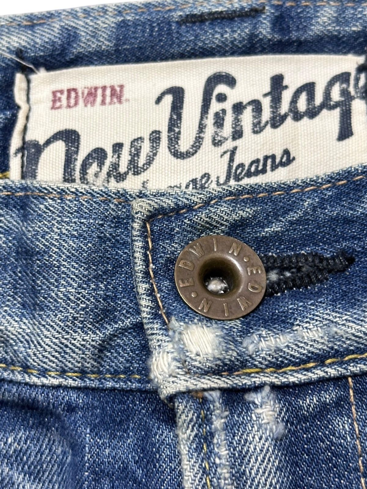 Edwin Vintage Edwin 503V Selvedge Faded Ripped Distressed Denim Size US 31 - 8 Thumbnail