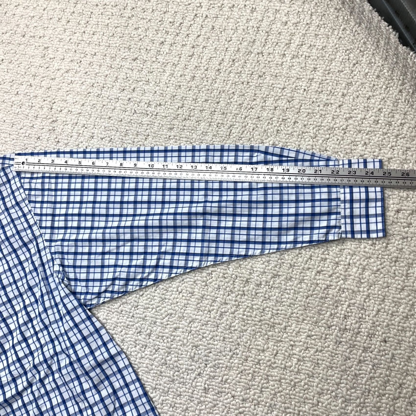 Haggar Haggar Button-Down Shirt Mens 2XL White Blue Plaid Check Long Sleeve Dress Top Size US XXL / EU 58 / 5 - 4 Thumbnail