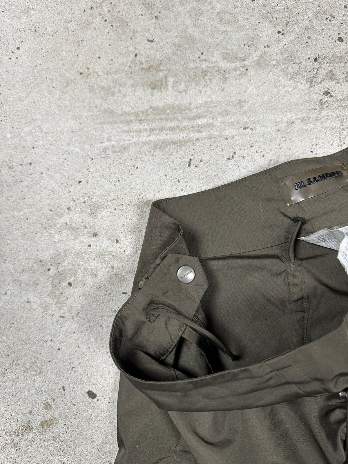 Jil Sander Vintage 2000s Jil Sander Green Khaki Drawstring Skirt Size 25" / US 0 / IT 36 - 10 Thumbnail