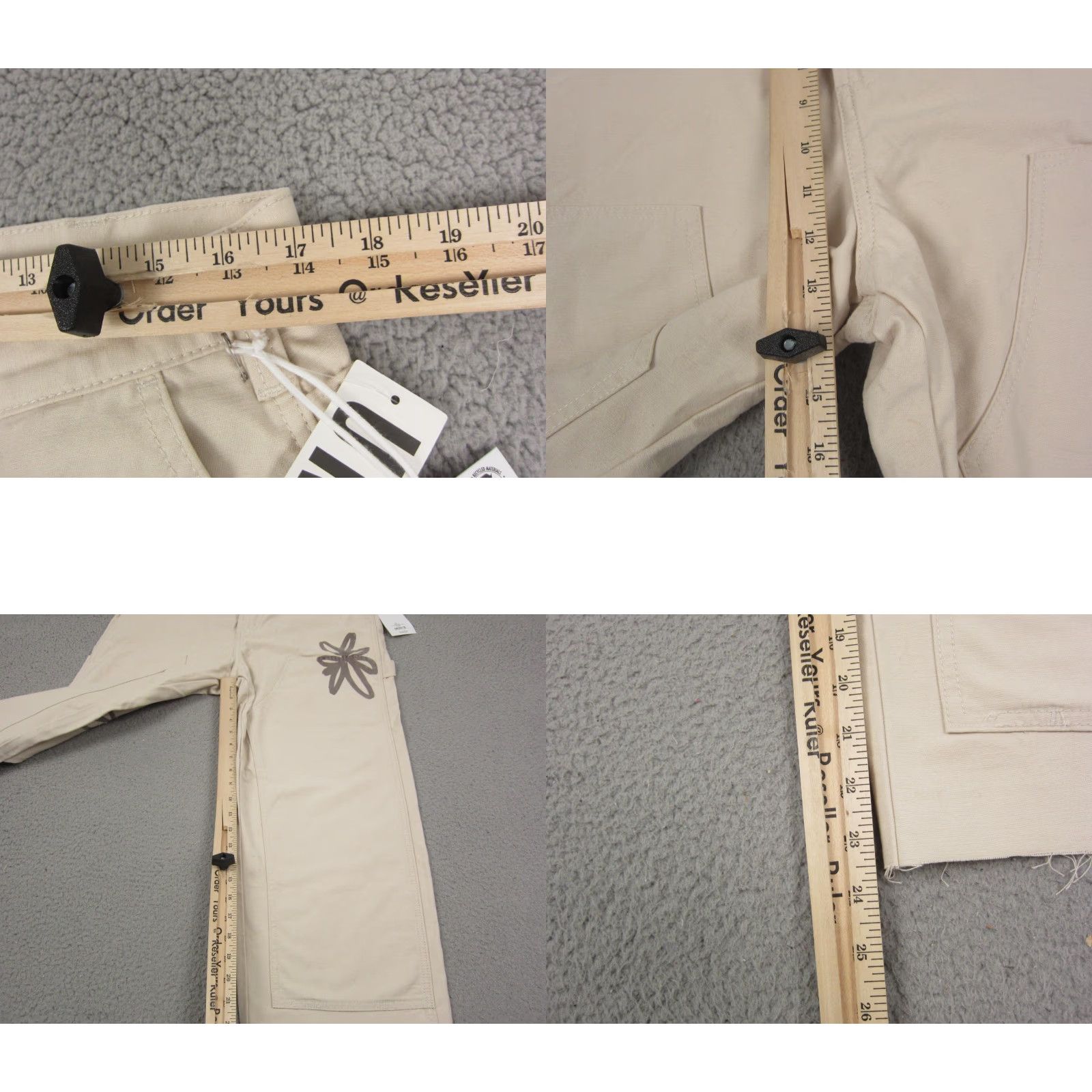 Obey OBEY Pants Women's 32 Beige Twill Carpenter Baggy 90s Style Front Straight Leg Casual Pants Mens? Size 24" / US 00 / IT 34 - 9 Thumbnail