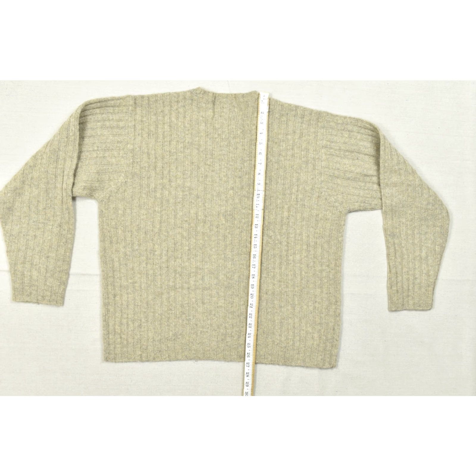 J.Crew J.CREW Men's Knit Pullover Sweater 2XL Beige 100% Wool Regular Long Sleeve Knit Solid Fall Winter Spring Mens Size US XXL / EU 58 / 5 - 4 Thumbnail