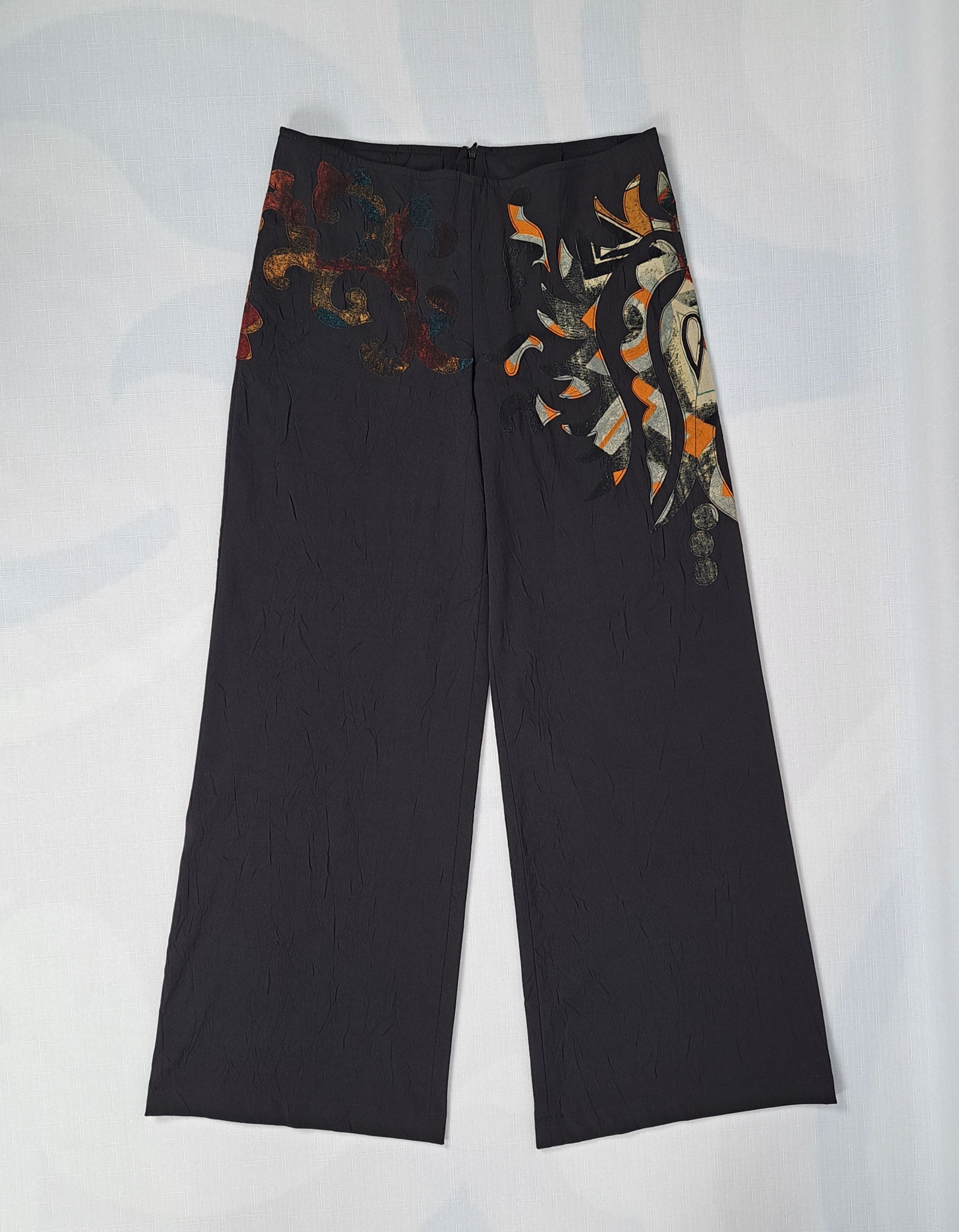 image of Italian Designers x Jean Paul Gaultier Le Gatte Jeans Save The Queen Mesh Patches Trousers. Size 3 