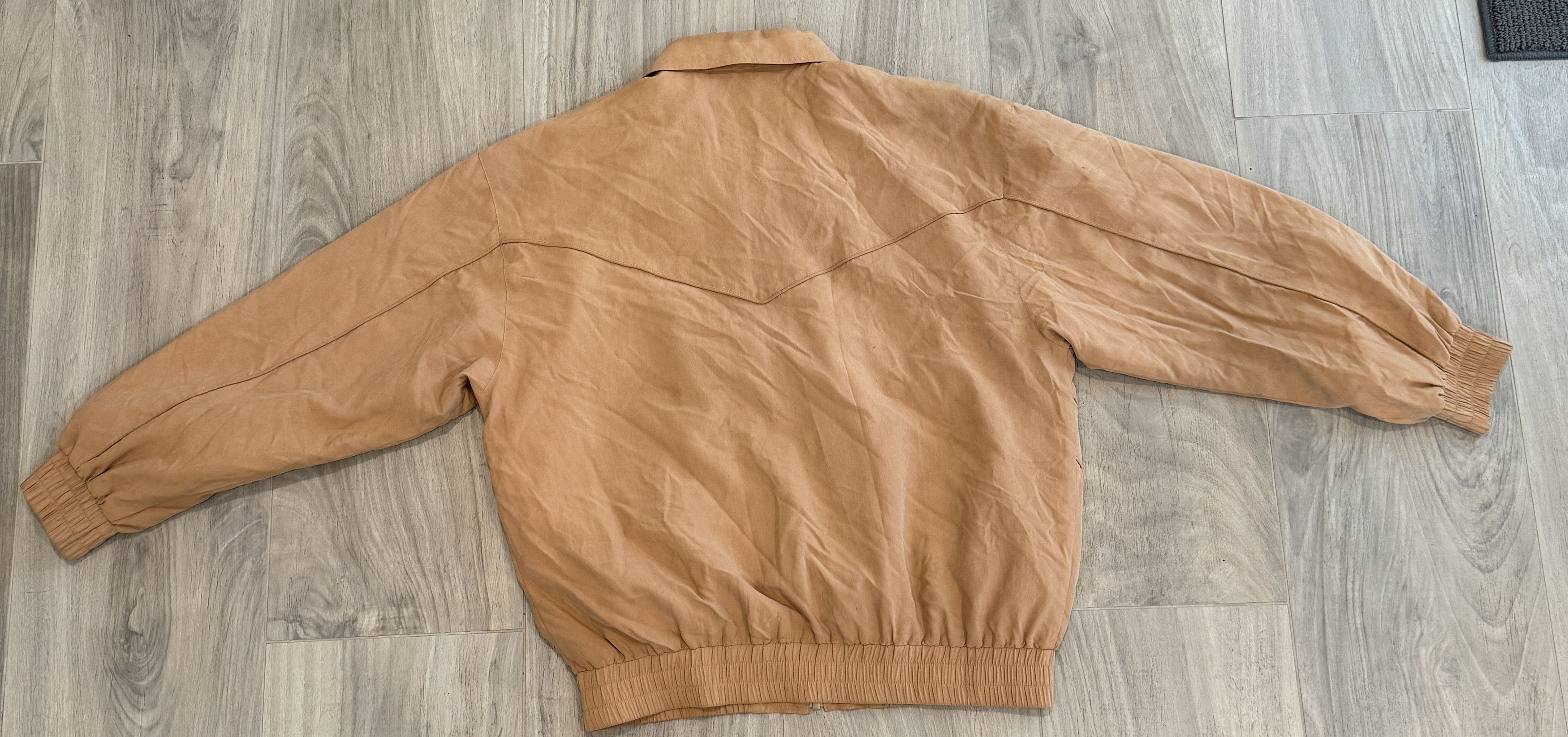 Other Vintage Silk Genelli Bomber Windbreaker Jacket Beige Large Size US L / EU 52-54 / 3 - 2 Thumbnail