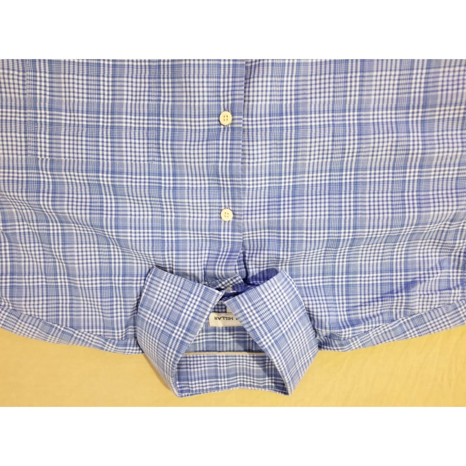 Peter Millar VINTAGE? (No) Mens Peter Millar Dress Shirt L Large Blue Button Cotton Size 42R - 2 Thumbnail