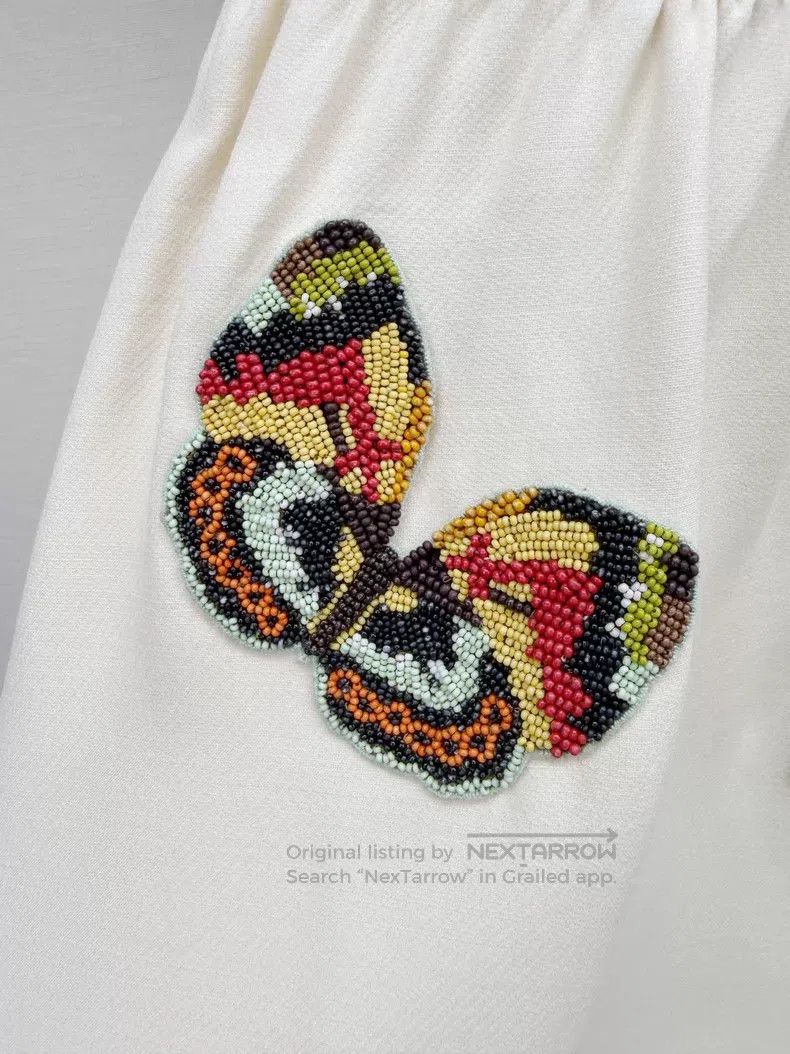 Valentino Valentino Wool mulberry silk butterfly dress Size L / US 10 / IT 46 - 4 Thumbnail