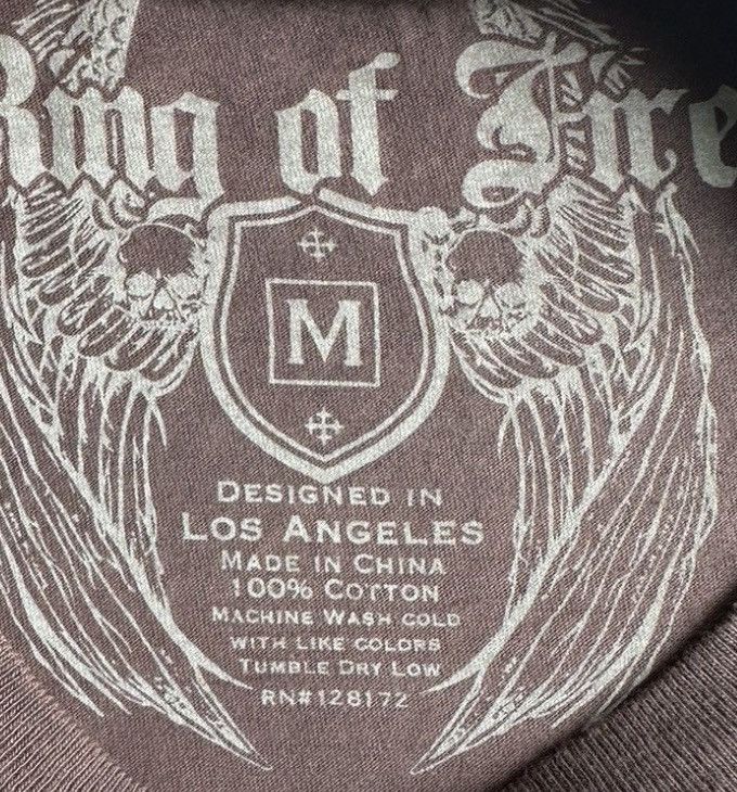 Japanese Brand AFFLICTION STYLE JAPANESE RING OF FIRE WING CROSS TSHIRT Size US M / EU 48-50 / 2 - 6 Thumbnail