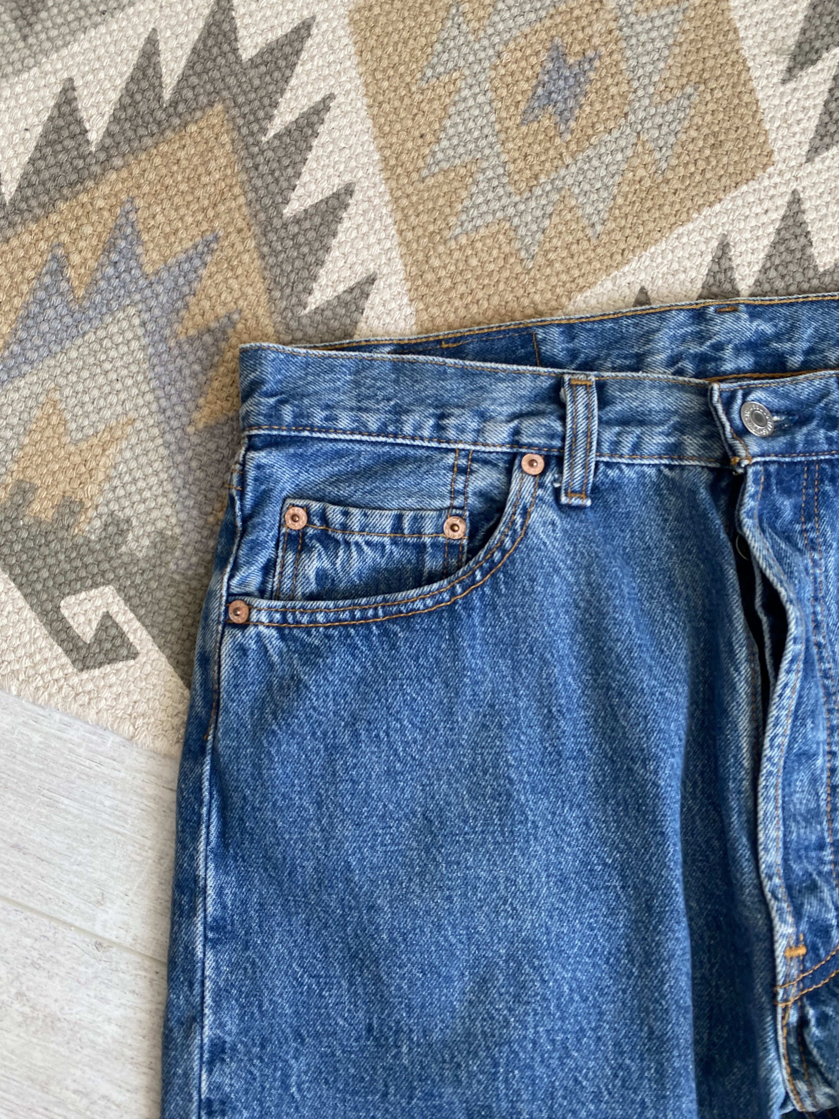 Levi's Vintage Levis Cotton Blue Washed Straight Jeans Size US 34 / EU 50 - 5 Thumbnail