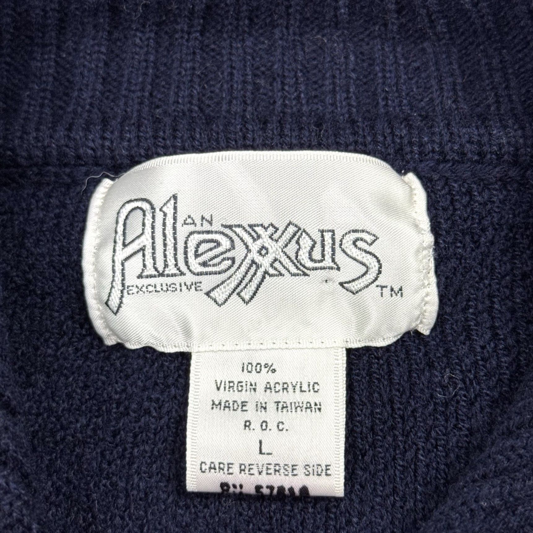 Vintage VINTAGE Allexus Nautical Pullover Sweater L Blue Terry Loop Collar Button Pocket 80s Mens Size US L / EU 52-54 / 3 - 3 Thumbnail