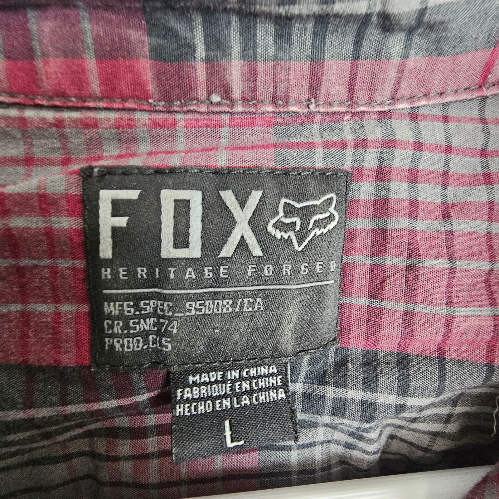 Fox Racing Fox Racing Mens Plaid Button Shirt Size L Casual Grunge Gorp Size US L / EU 52-54 / 3 - 6 Thumbnail