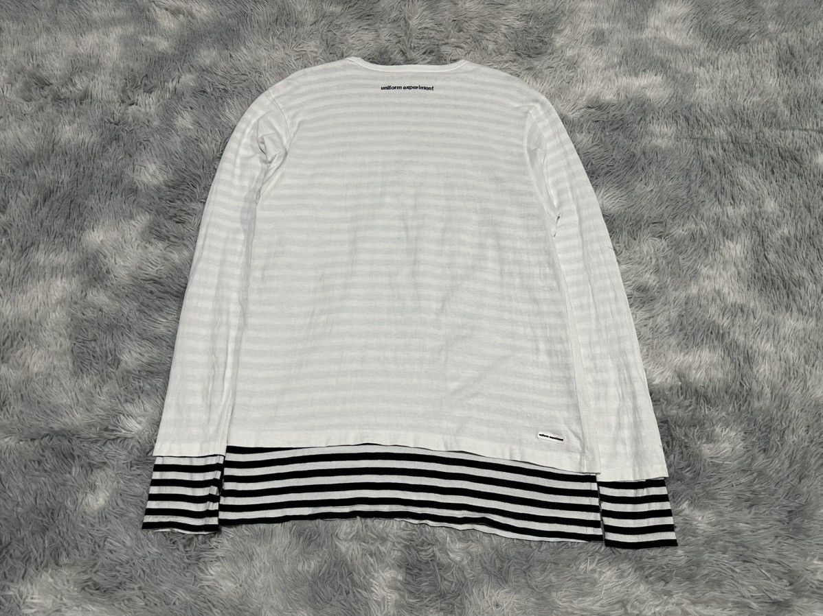 uniform experiment 🔥Y2K Uniform Experiment Double Layer Striped Ls Shirt Size US L / EU 52-54 / 3 - 7 Thumbnail