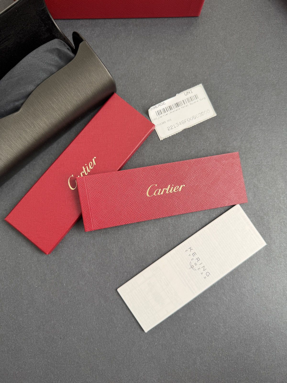Cartier Cartier Black Square Acetate Metal Frame Sunglasses Size ONE SIZE - 13 Thumbnail
