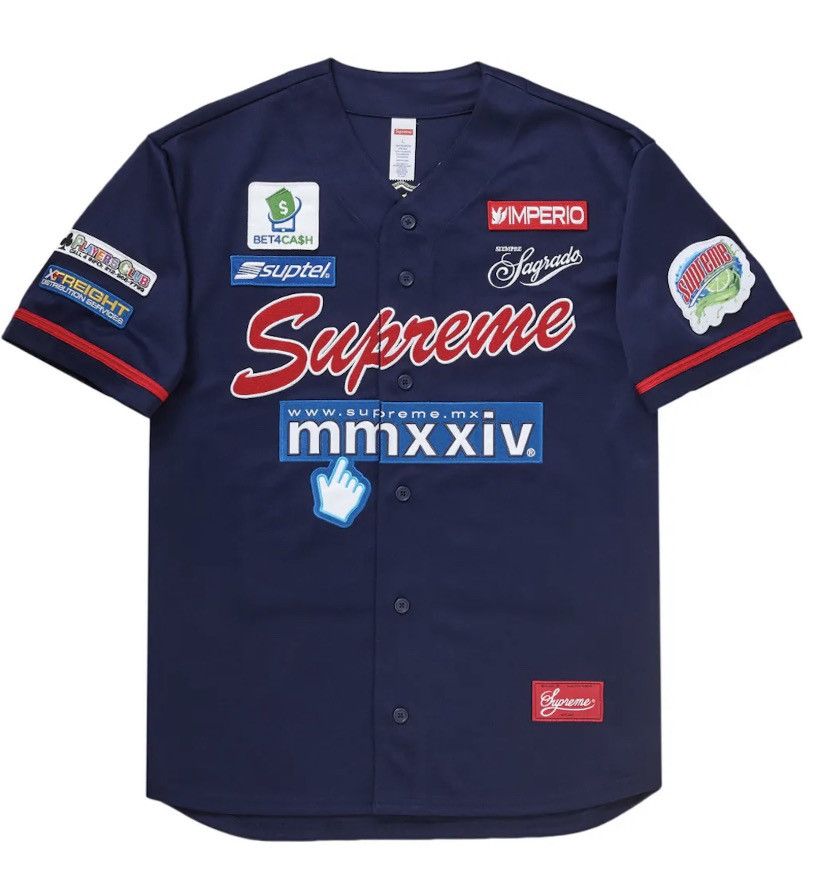 image of Supreme Chosen One Baseball Jersey Navy Xl, Men's