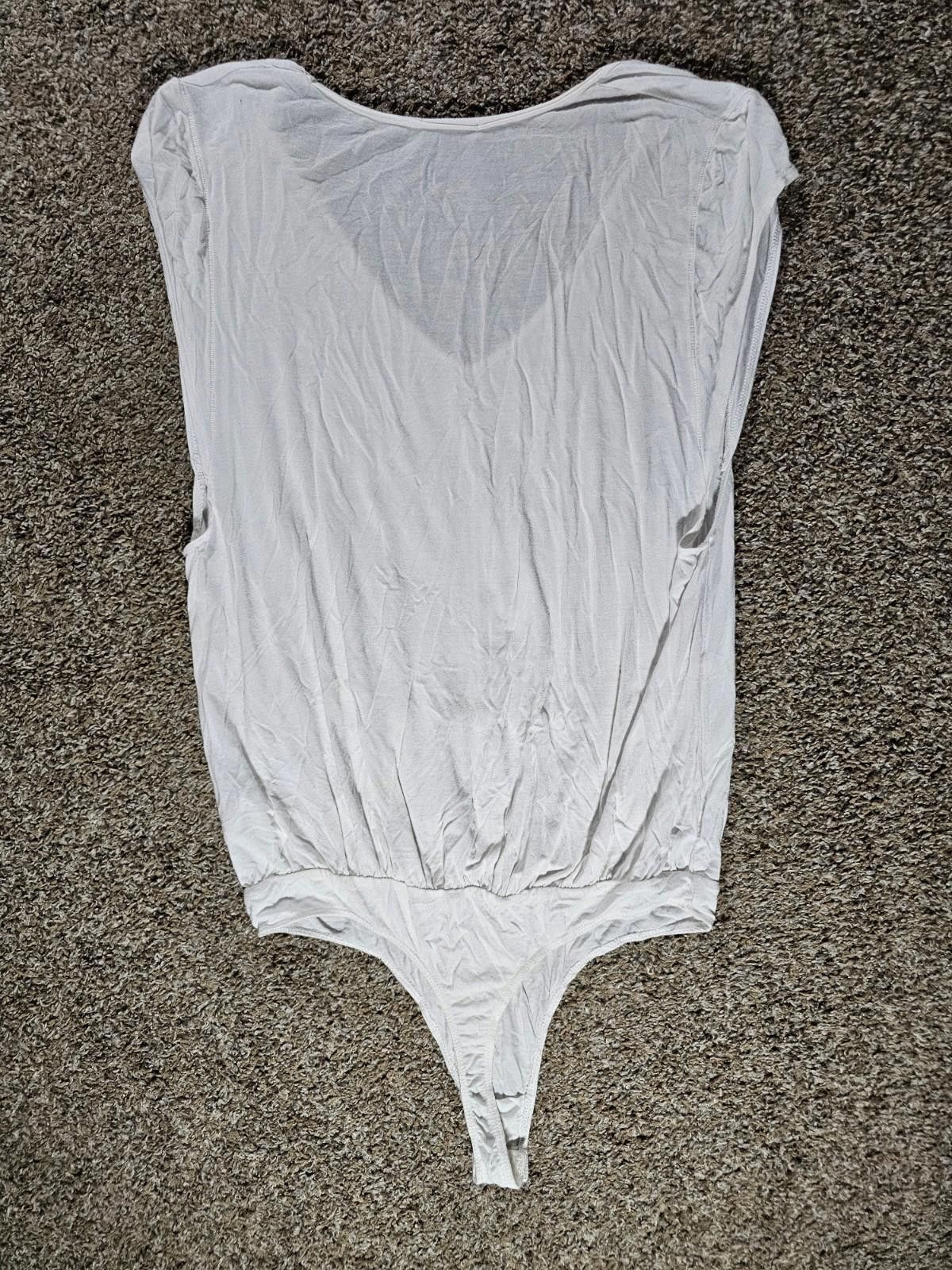 Free People Intimately Free People White Ribbed Bodysuit Size M / US 6-8 / IT 42-44 - 4 Thumbnail