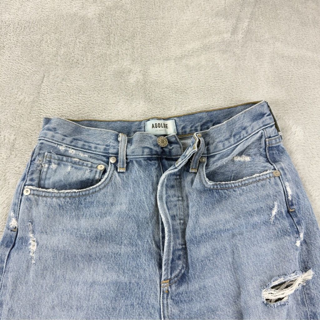 Agolde Agolde Women Sz 27 W x 28 L 90s Mid Rise Straight Distressed Size 27" / US 4 / IT 40 - 4 Thumbnail